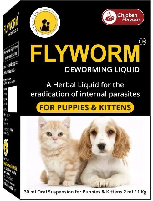 Flyworm herbal deworming syrup for puppies & kittens 30ml Pet Dewormer-image-37