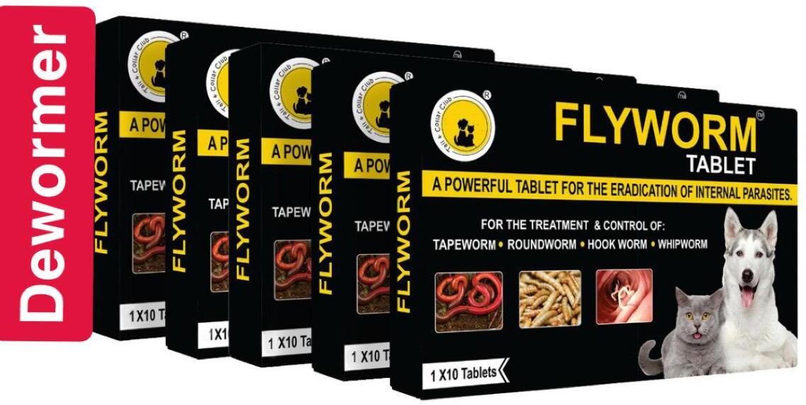 FLYWORM Herbal (Pack 0f 50 Tablets) Pet Dewormer-image-33