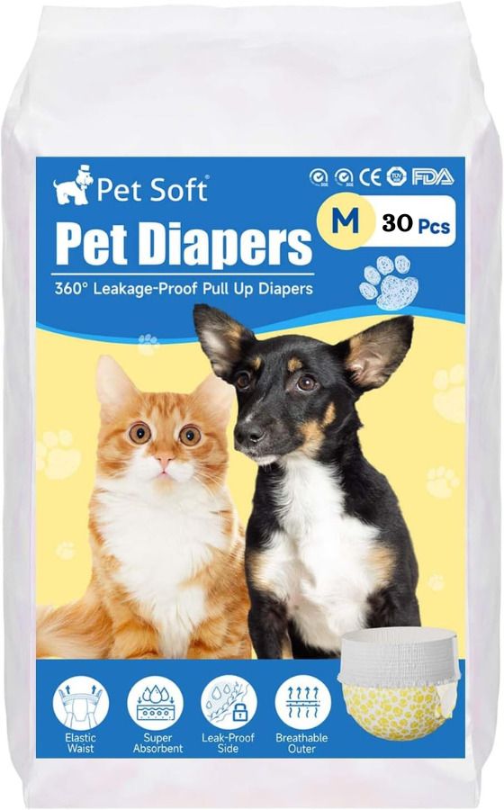 Pet Soft Doggie Diapers - Disposable Dog Diapers 30pcs medium Disposable Dog & Cat Diapers-image-12