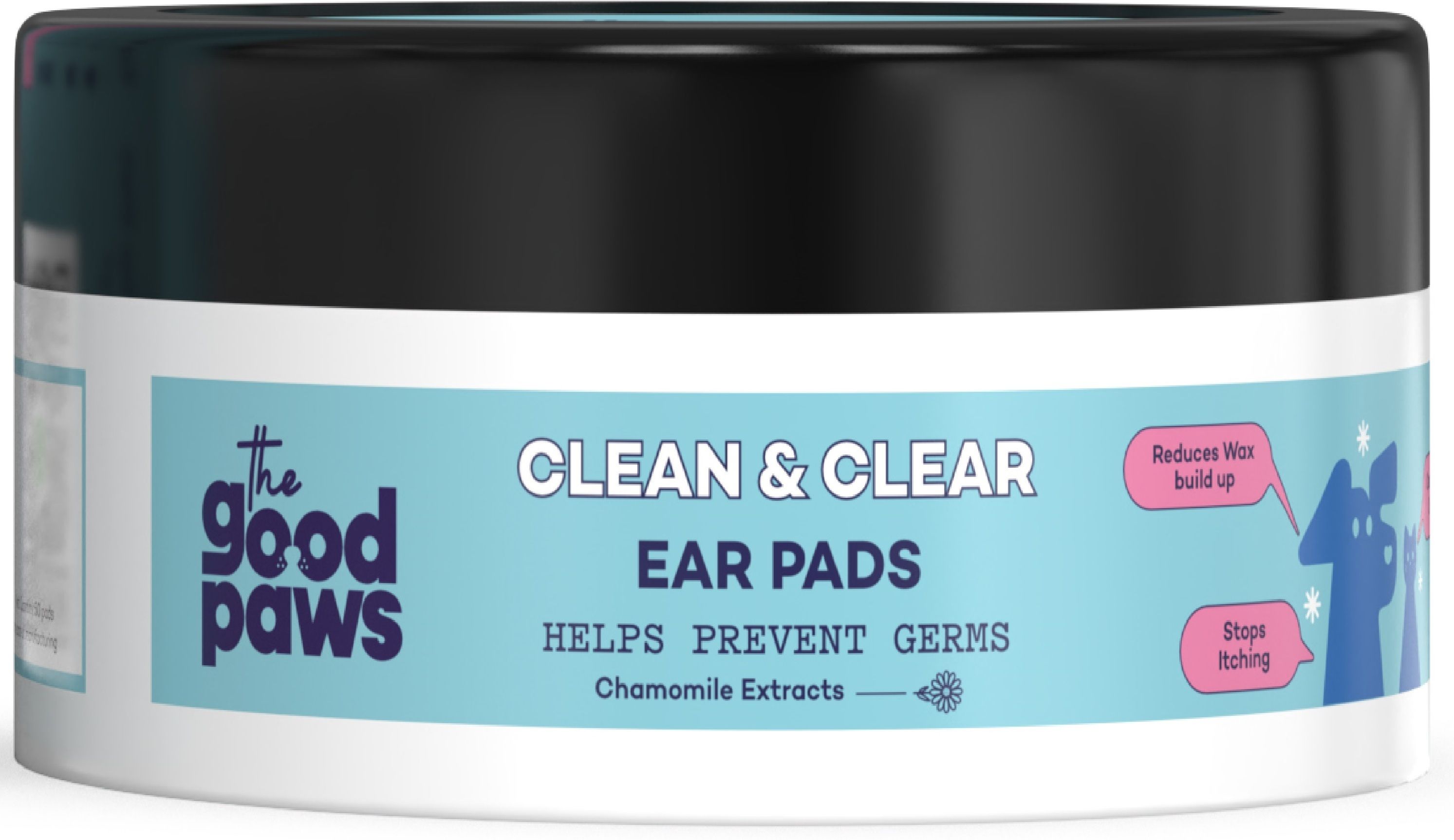 the good paws Clean & Clear Ear Pads | Reduces Itching, Odor & Wax Buildup | Chamomile Extract Pet Ear Eye Wipes-picture-30