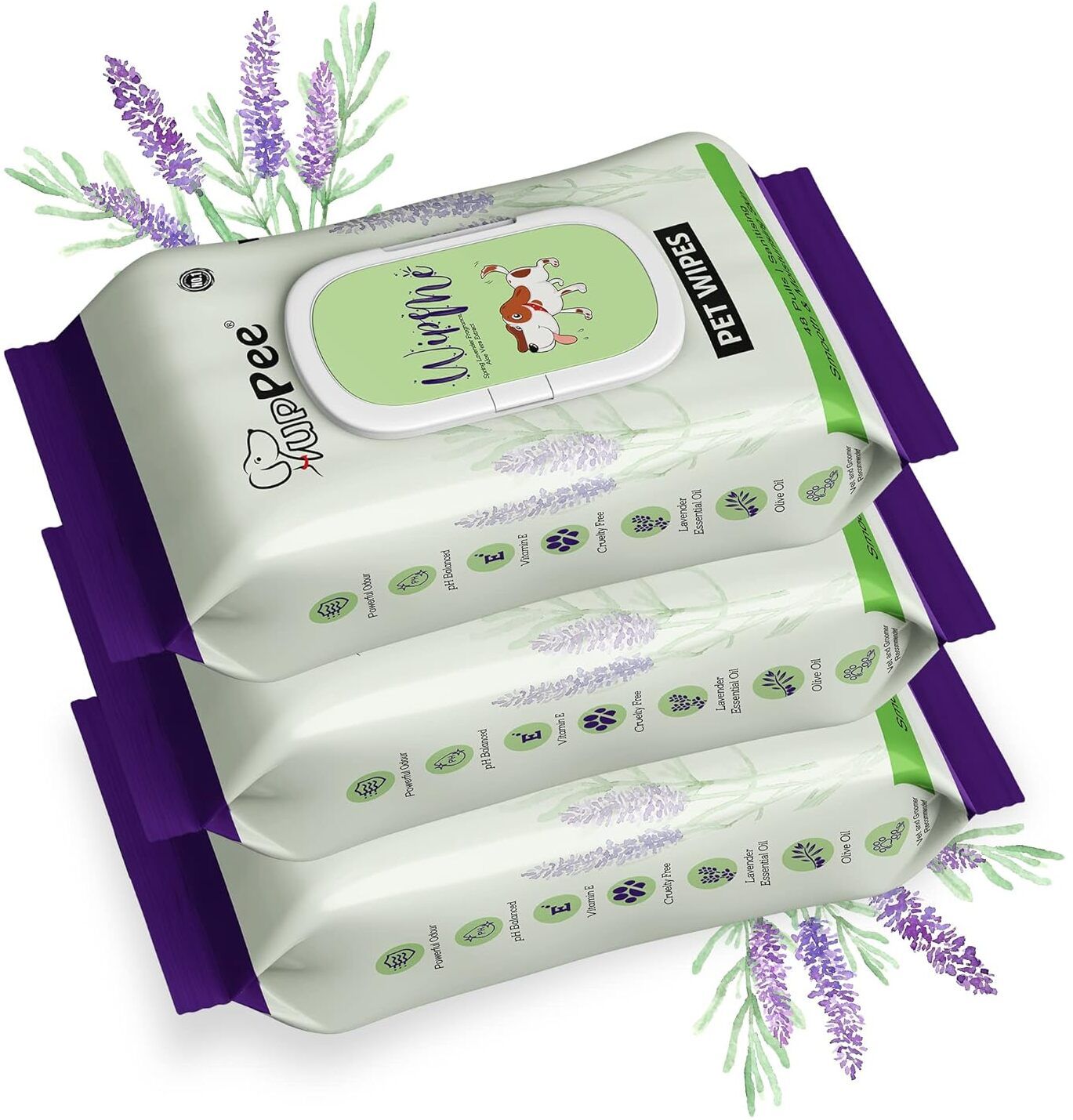 puppee WIPE ME Pet Wipes Pulls Sanitising Skin Grooming Anti-Bacterial Wet Wipes Pet Ear Eye Wipes-picture-1