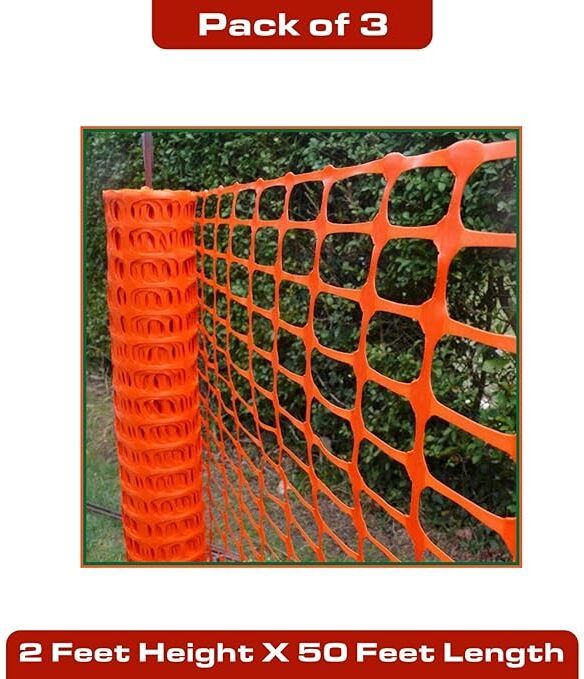 Plastic Mesh Fence for Pet Safety, Garden & Construction Barrier (3 Pack) Pet Fence-image-17
