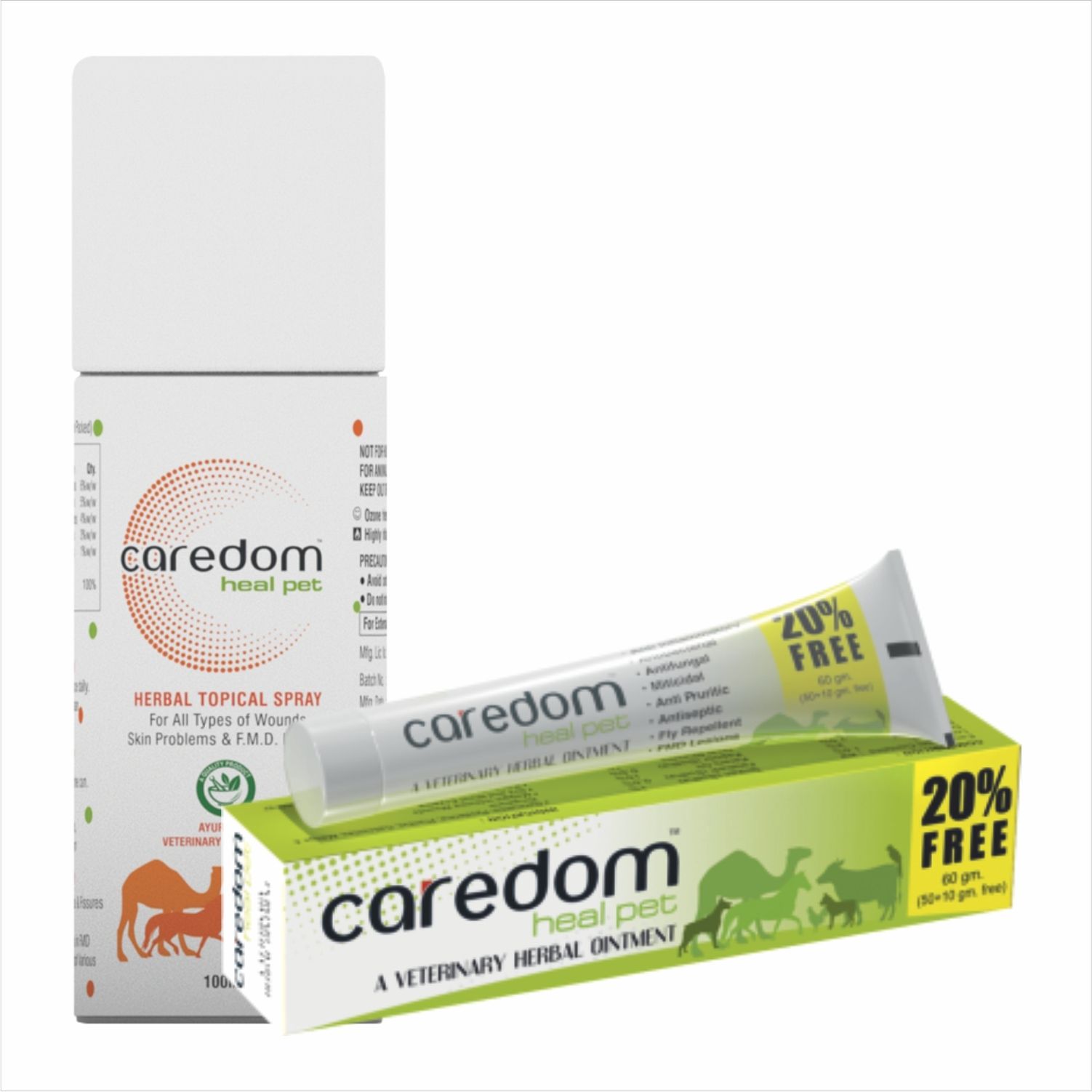 caredom Heal Pet Veterinary Herbal Spray 100ml & Herbal Ointment 60g (Pack of 2) Pet First Aid Kit-picture-46
