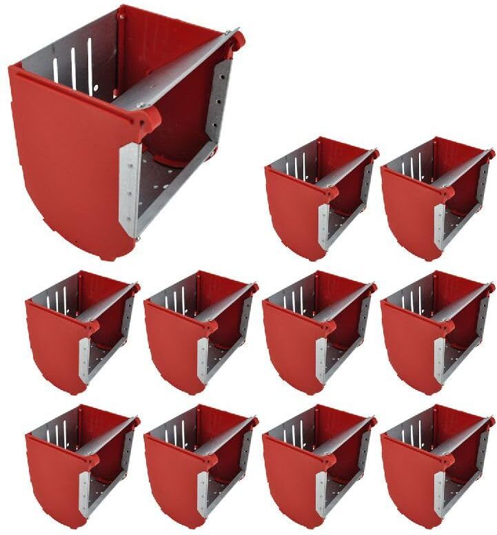bethlehem Rabbit Feeder Box Galvanized Metal 0.25kg Capacity Rust Resistant (Pack 10). Pet Food Dispenser-picture-0