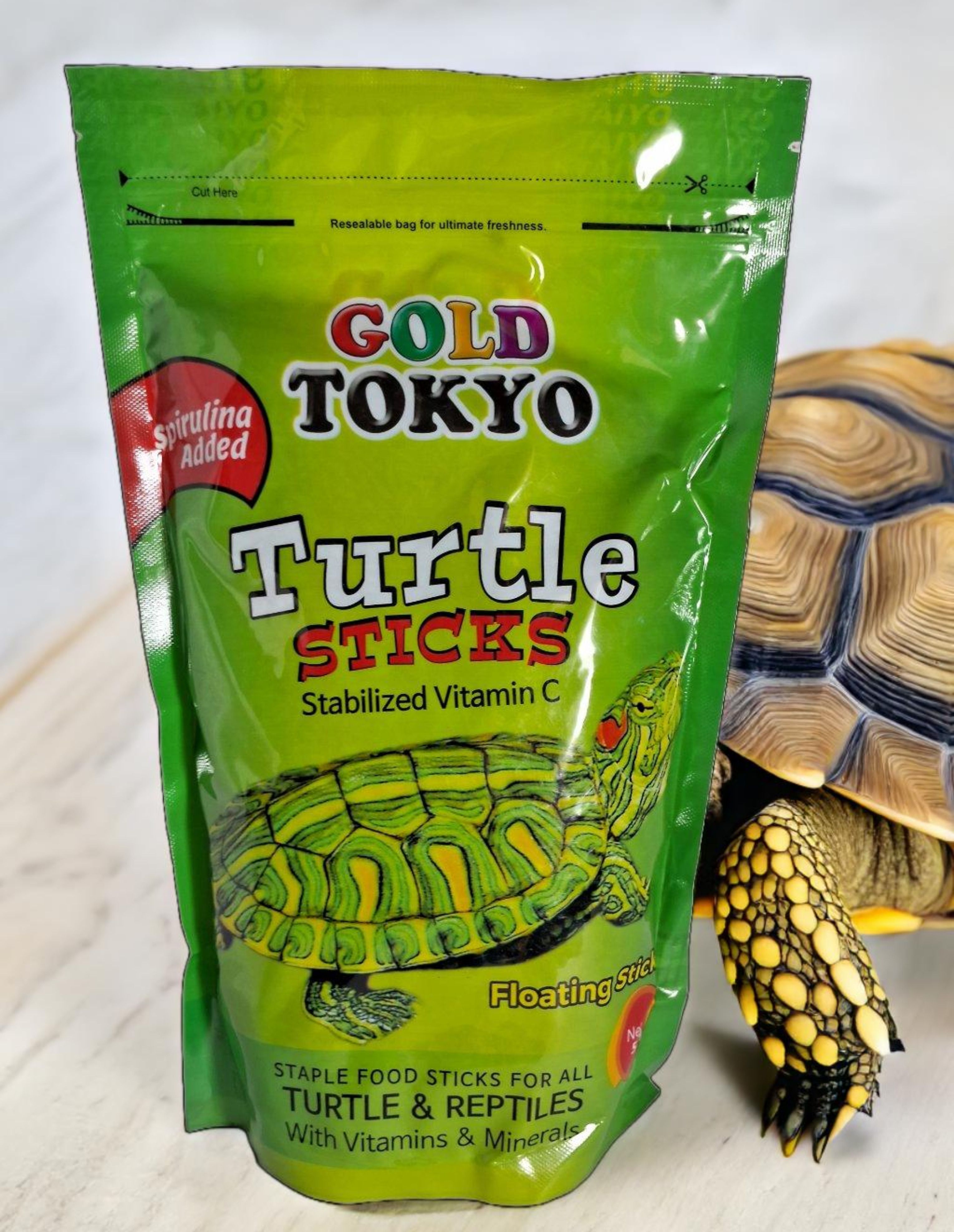 gold tokyo TURTLE STICKS Stabilized Vitamin C Pouch of 500g Sea Food 0.5 kg Dry Adult, New Born, Senior, Young Turtle Food-picture-17