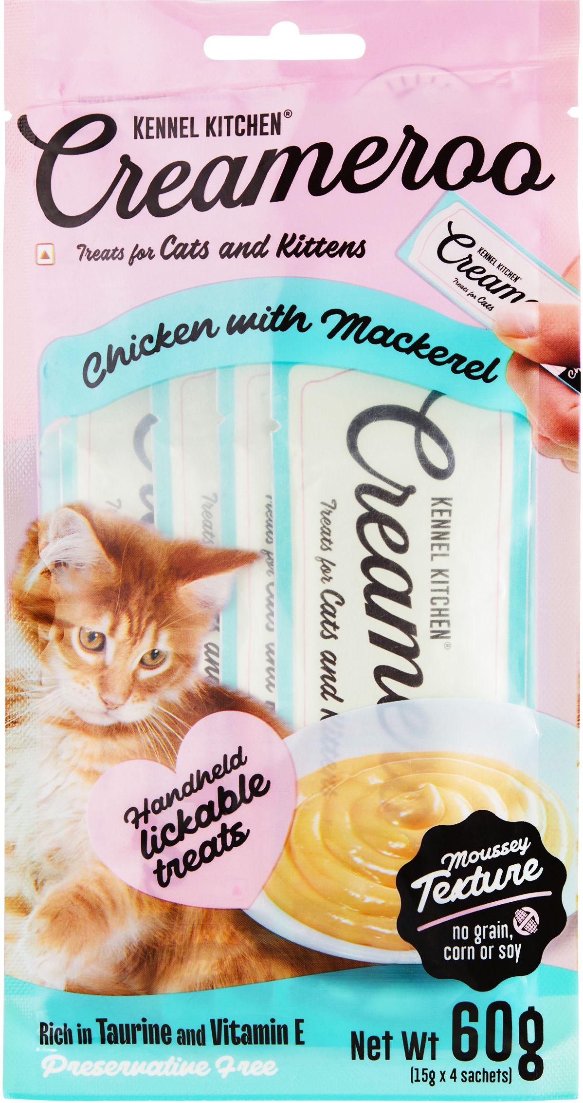 Creameroo Chicken with Mackerel Creamy treats for cats Chicken, Mackeral 60 g Wet Adult, New Born, Senior, Young Cat Food-image-7