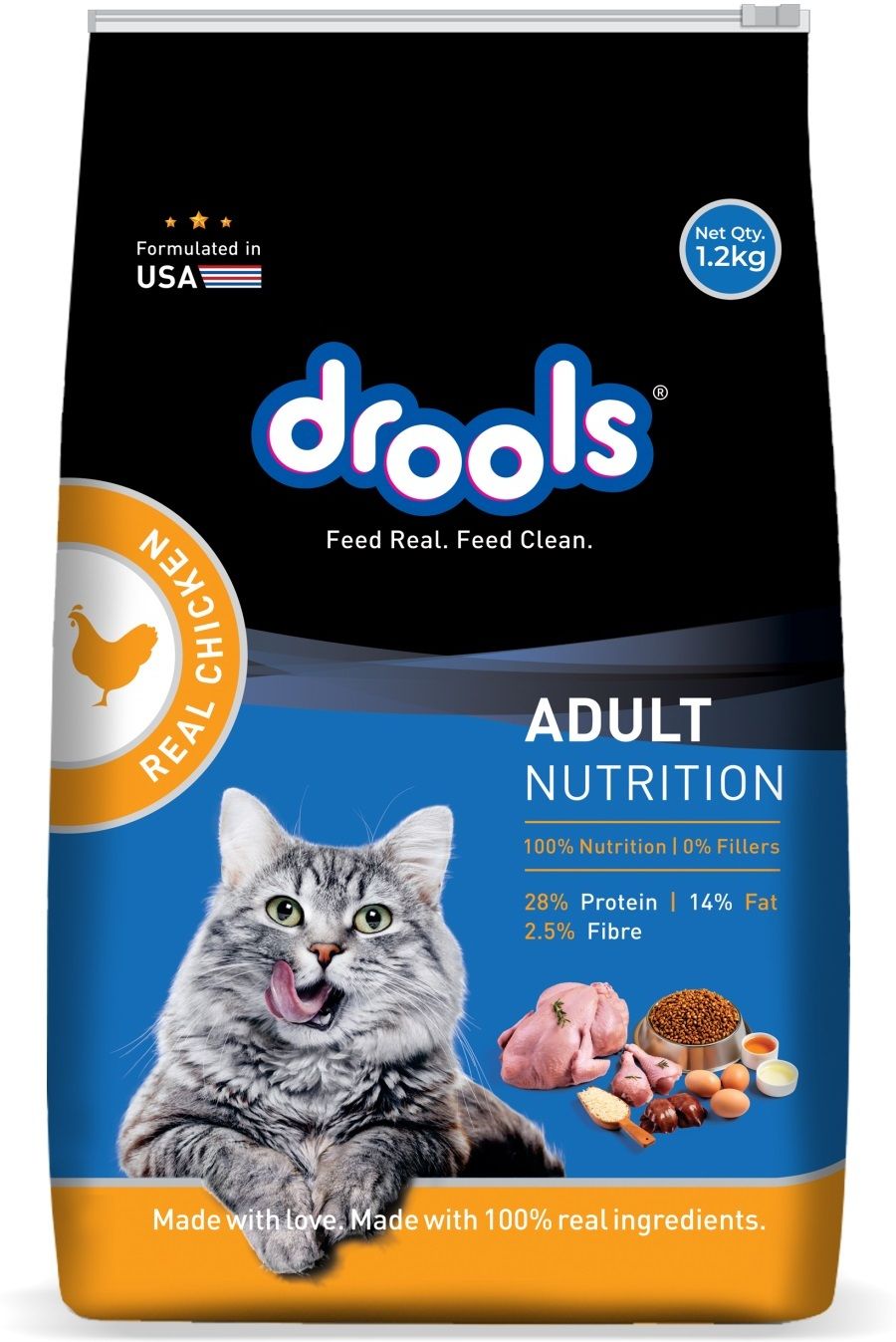 drools Real Chicken 1.2 kg Dry Adult Cat Food-picture-14