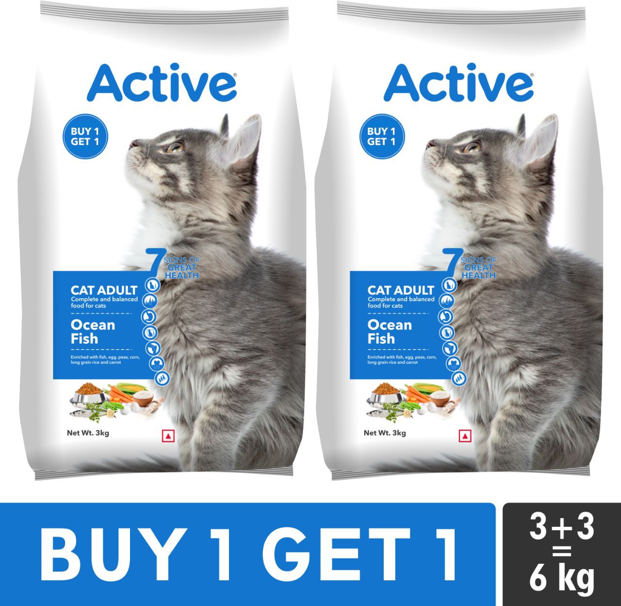 active Ocean Fish 6 kg (2x3 kg) Dry Adult Cat Food-picture-21