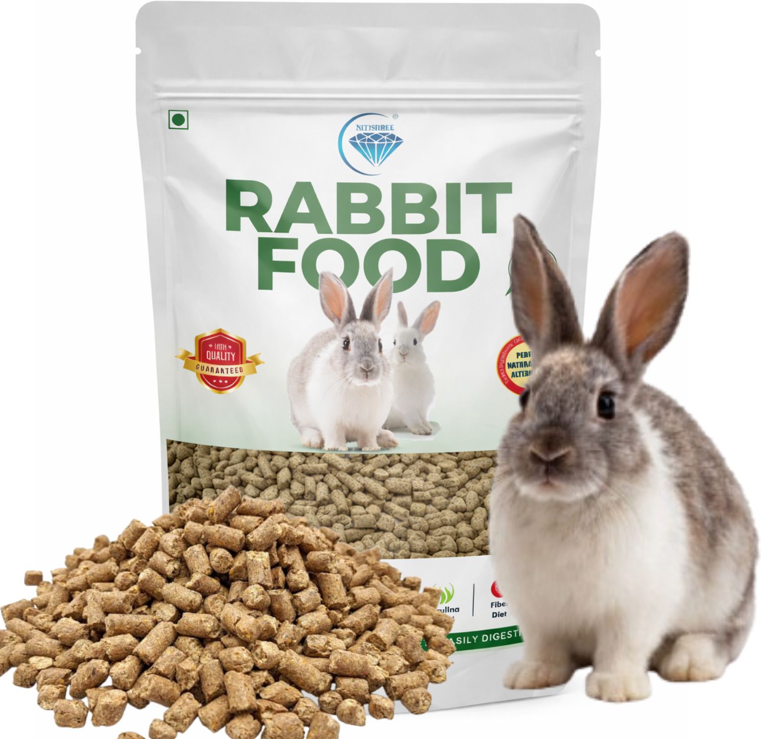 Rabbit Food 500 gm | High Fiber Pellets | Healthy Diet for All Rabbits Vegetable 0.5 kg Dry Adult, Senior, Young Rabbit Food-image-19