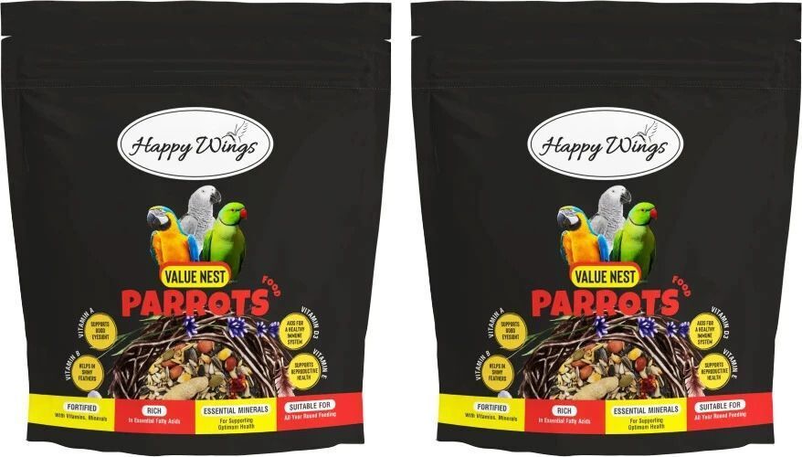 happy wings Value Nest Mix Seed Bird Food for Parrots, African Grey Parrots, Macaws - 0.4 kg (2x0.2 kg) Dry Adult, New Born, Young, Senior Bird Food-picture-36