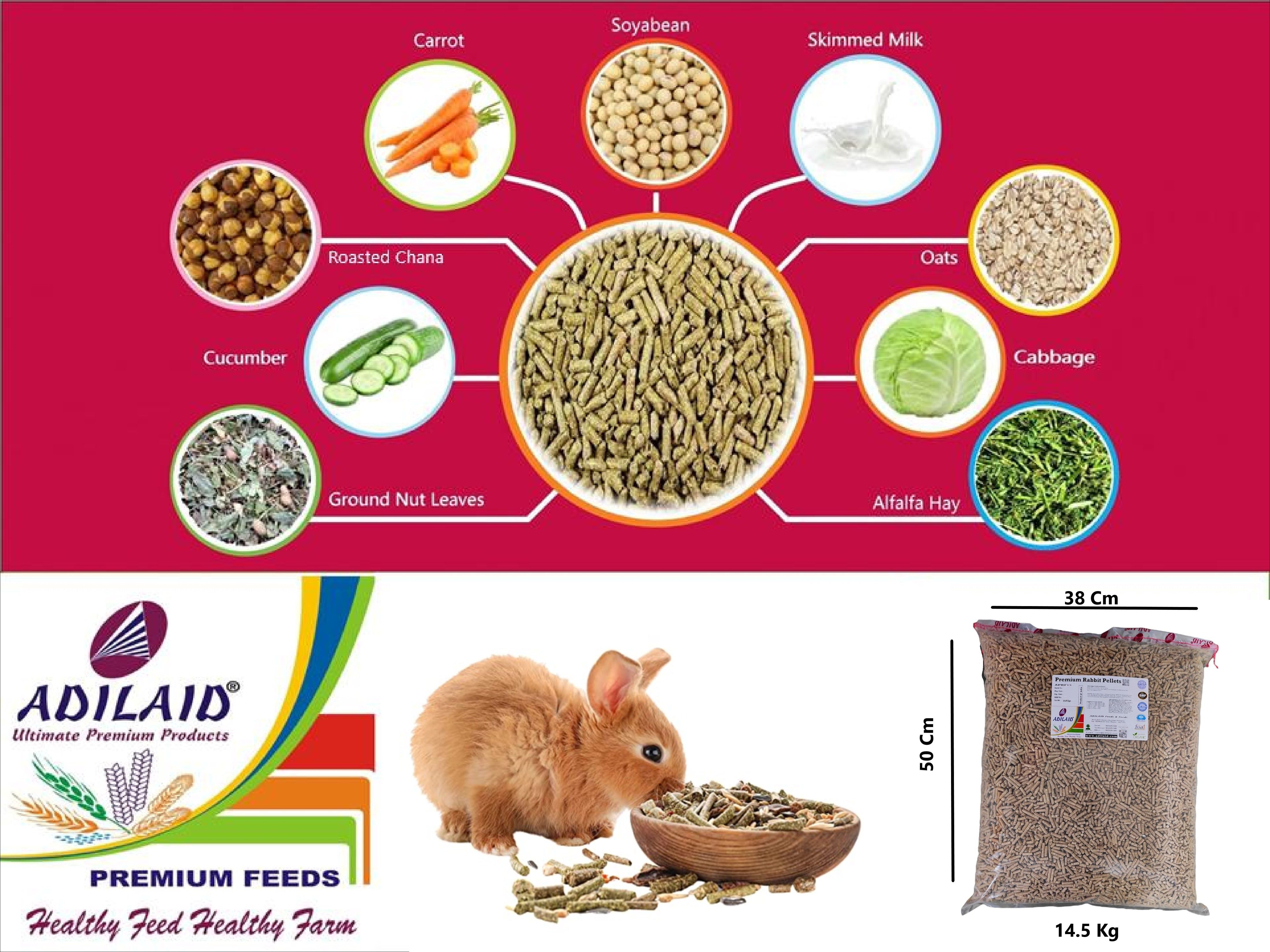 Premium Rabbit Feed 14.5 Kg Dry New Born, Young, Adult, Senior Rabbit Food-image-18