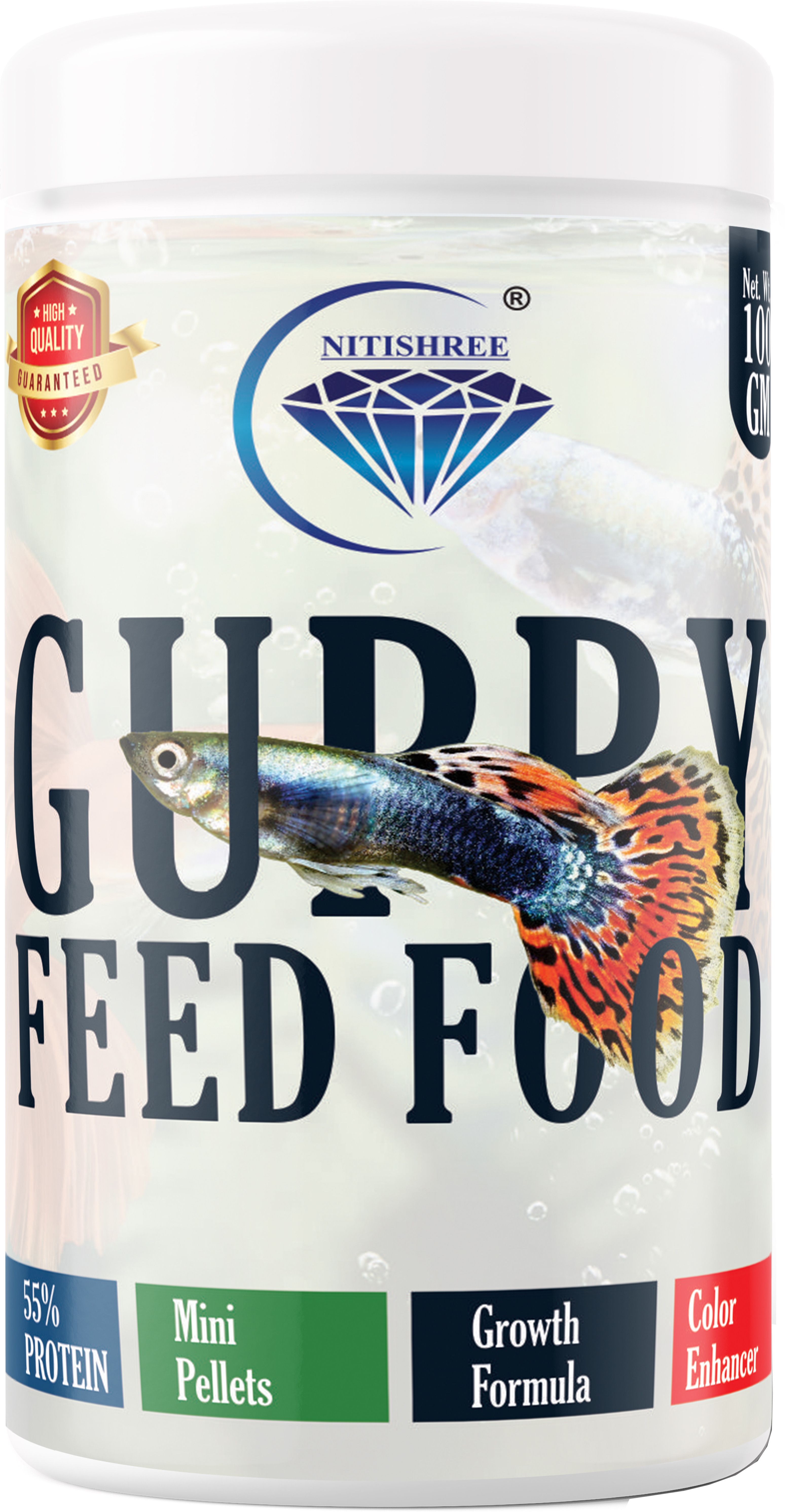 nitishree Fish Food for Tetra, Guppy, Barb, Bettas, Color Widow & Small Fish Groups -100gm Fish 0.1 kg Dry Adult, New Born, Senior, Young Fish Food-picture-3
