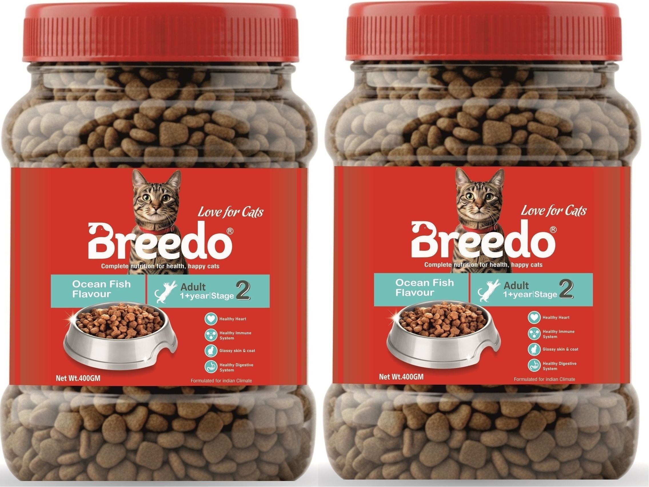 breedo Buy 1 Get 1,Ocean Fish Flavour Adult Dry Cat Food 0.800g(0.400g+0.400g) Fish 0.8 kg Dry Adult Cat Food-picture-18