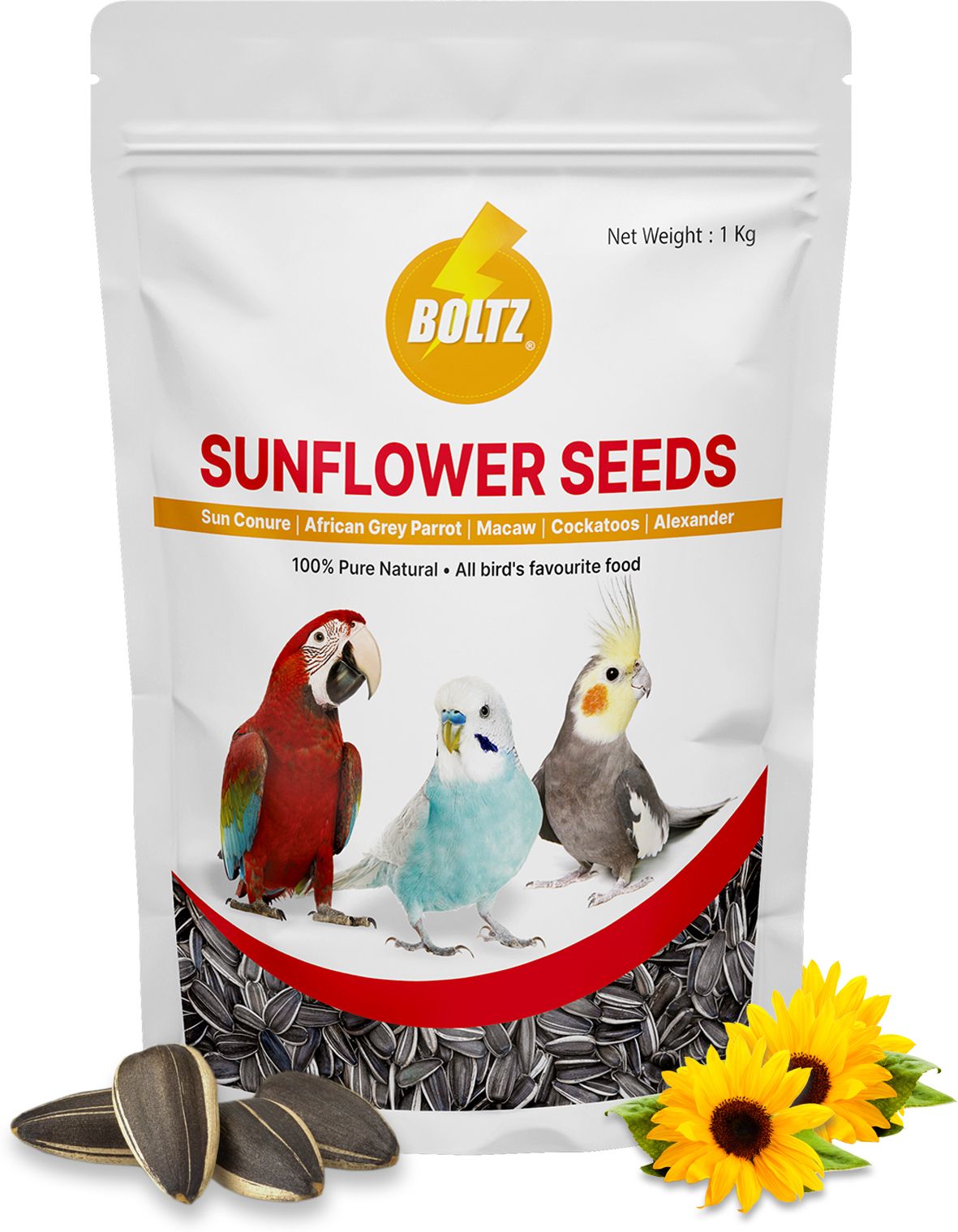 boltz Striped Premium Sunflower Seeds 1 kg Dry Adult Bird Food-picture-12