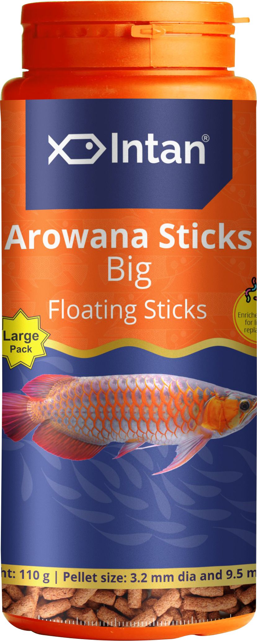 Arowana Sticks, Big Floating Stick | Large Pack Pellet 3.2 & 9.5 mm Dia, 0.11 kg Dry Adult, Young Fish Food-image-47