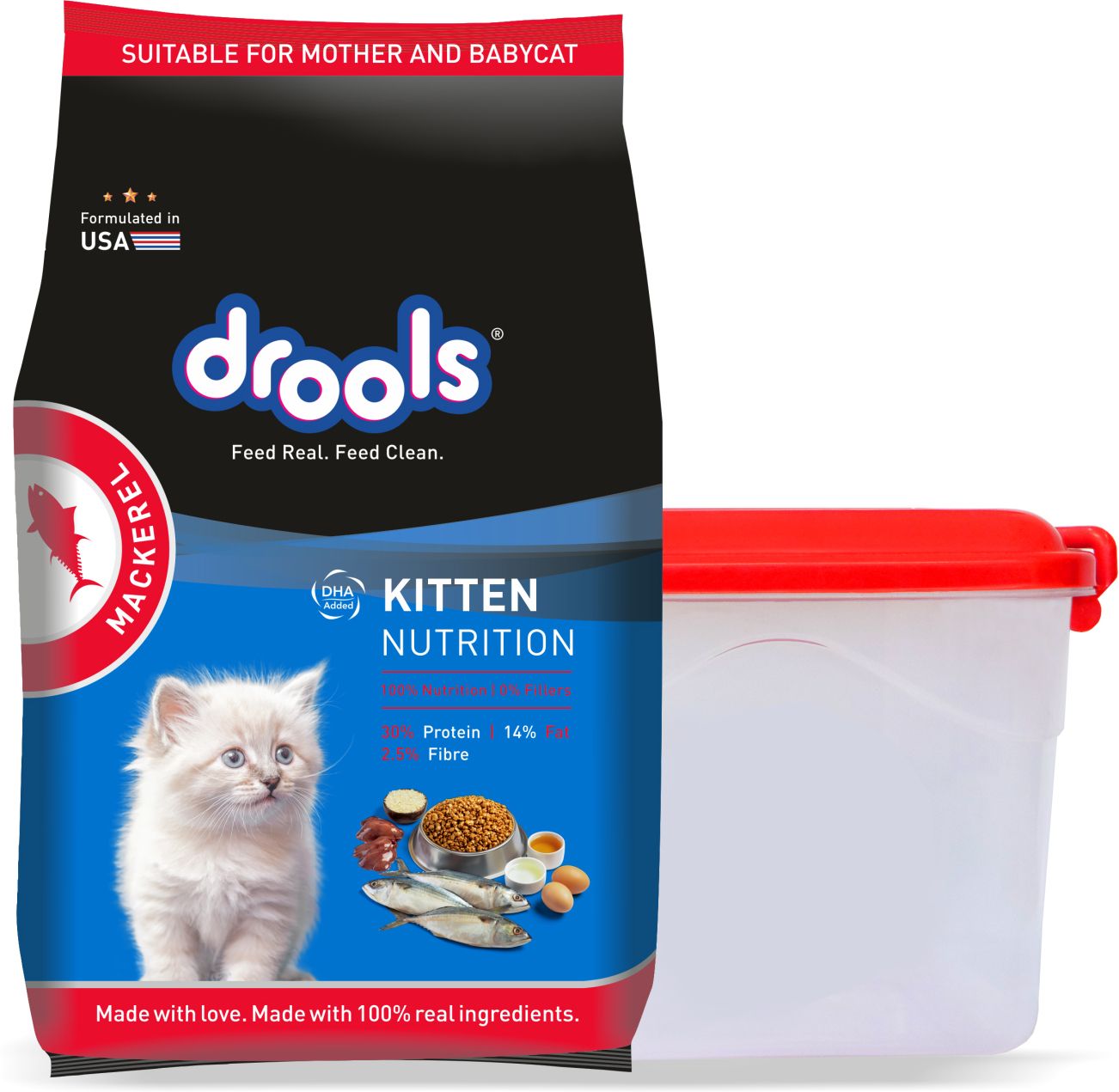 With Container Mackeral 1 kg Dry Young Cat Food