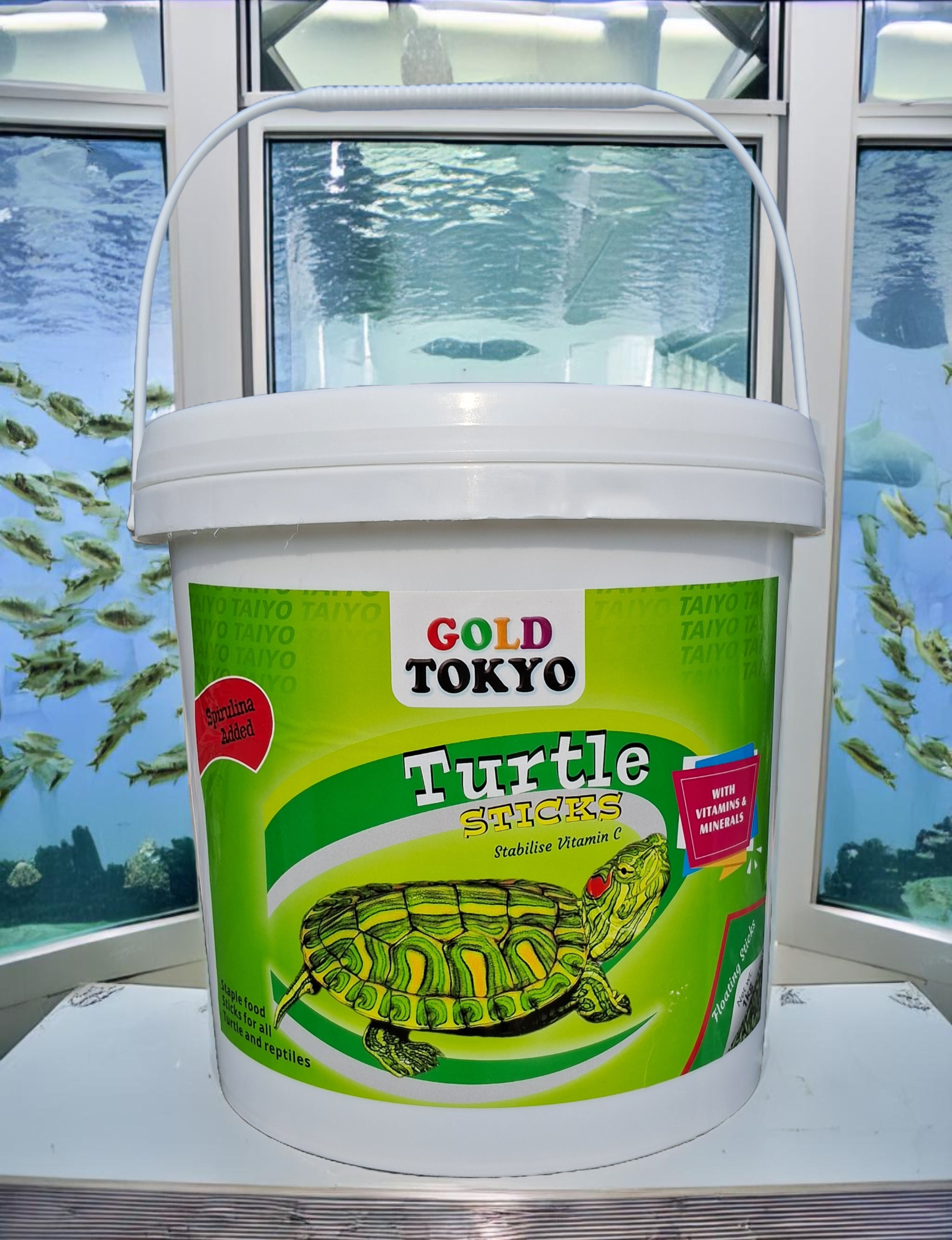 TURTLE STICKS Stabilized Vitamin C Bucket of 1 Kg Sea Food 1 kg Dry Adult, New Born, Senior, Young Turtle Food-image-28