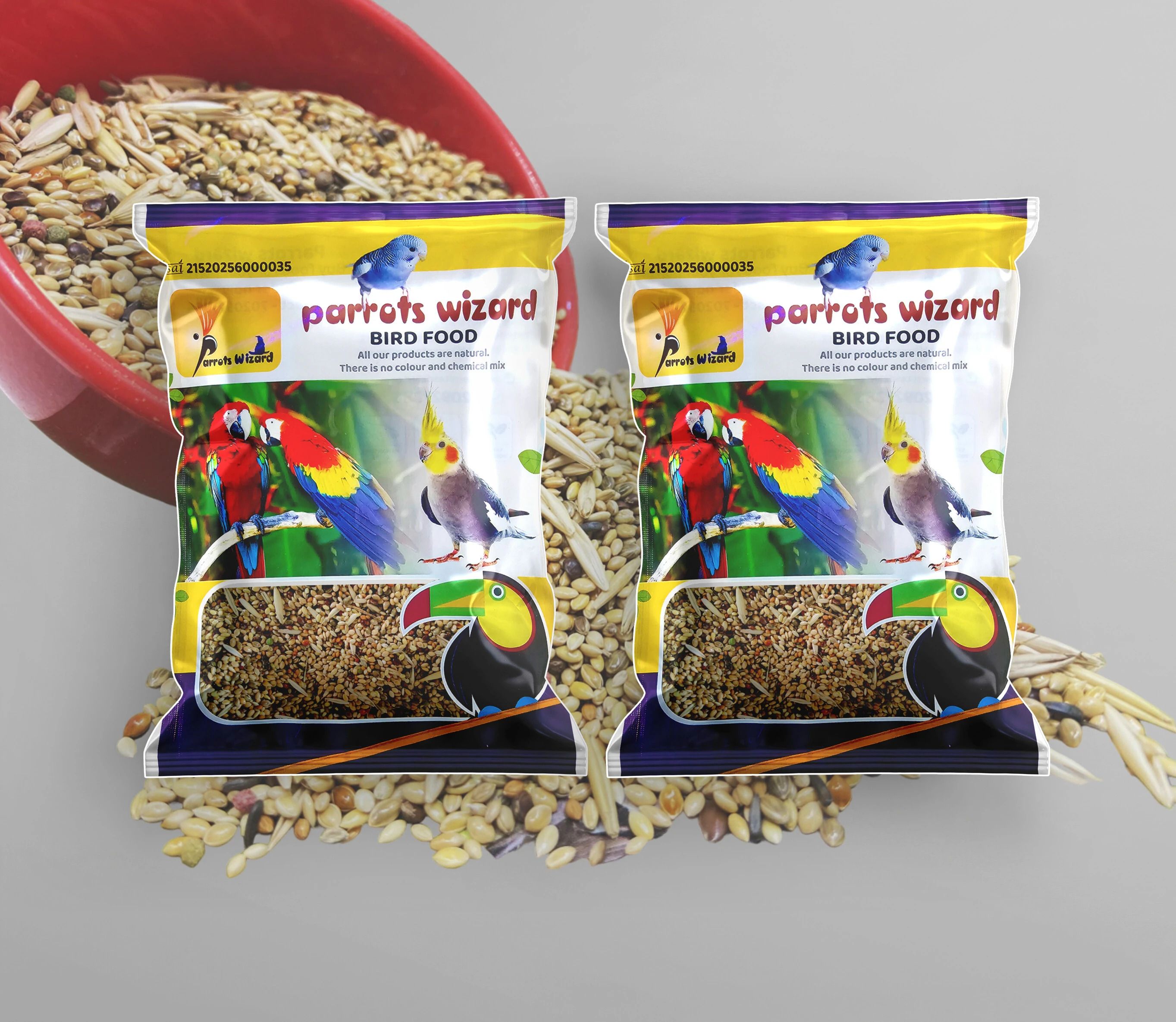 parrots wizard Bird Food for Budgies| Natural & Healthy Mix Seeds 1.9 kg (2x0.95 kg) Dry Adult Bird Food-picture-23