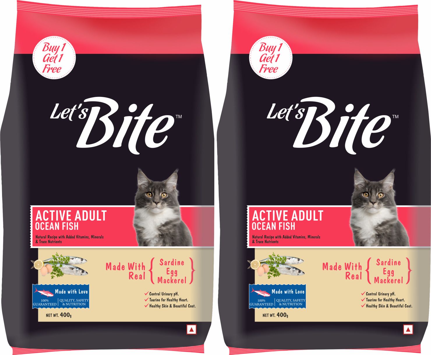 (Buy 1 Get 1 Free) Active Ocean Fish 0.8 kg (2x0.4 kg) Dry Adult Cat Food
