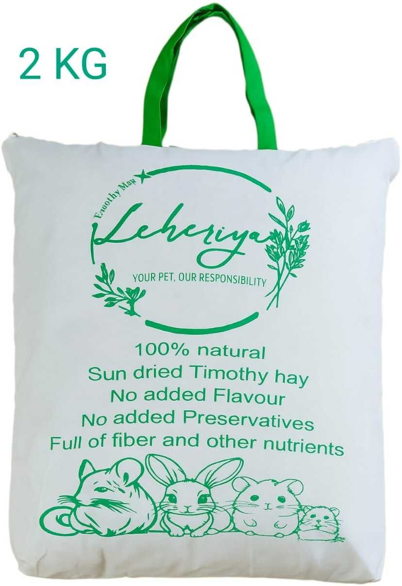 leheriya Pure Green Fresh Timothy Hay , Sun Dried, 100% Natural, No added Preservatives 2 kg Dry New Born, Young, Adult, Senior Rabbit Food-picture-28