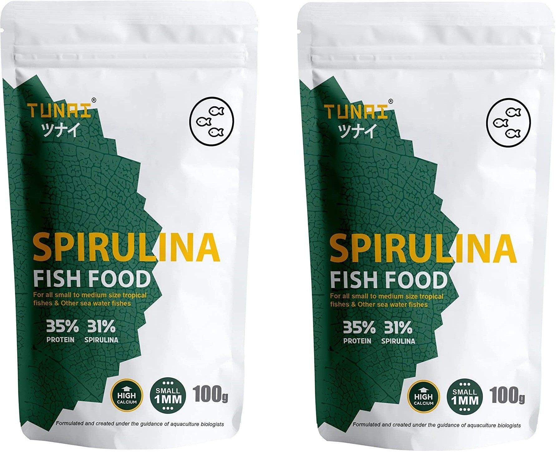 31% Spirulina Fortified Optimum Choice FishFood For Enhanced Color&Boost Growth 0.2 kg (2x0.1 kg) Dry Adult, New Born, Senior, Young Fish Food-image-1