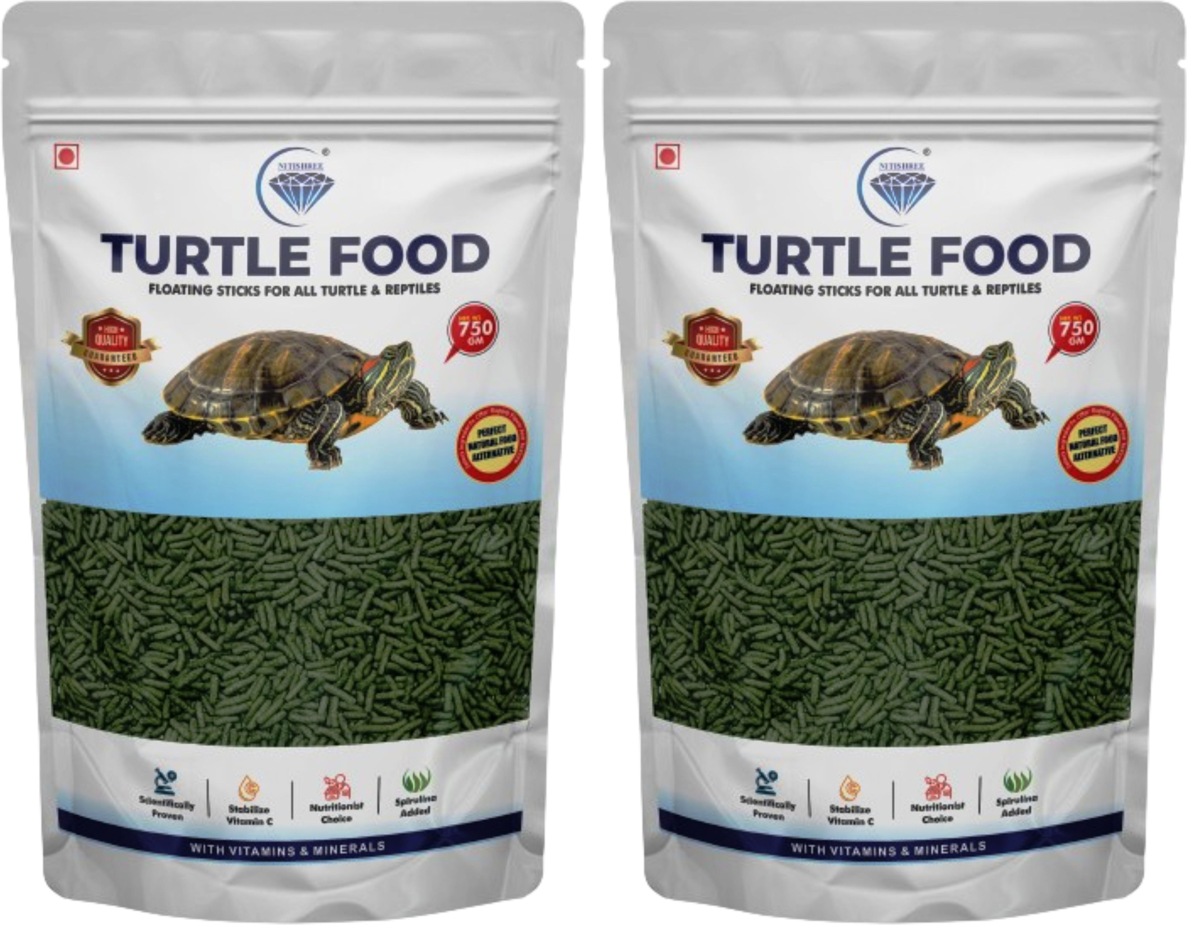 TURTAL FOOD & Tortoise food - 1500 gm Sea Food 1.5 kg (2x0.75 kg) Dry Adult, New Born, Senior, Young Turtle Food-image-8