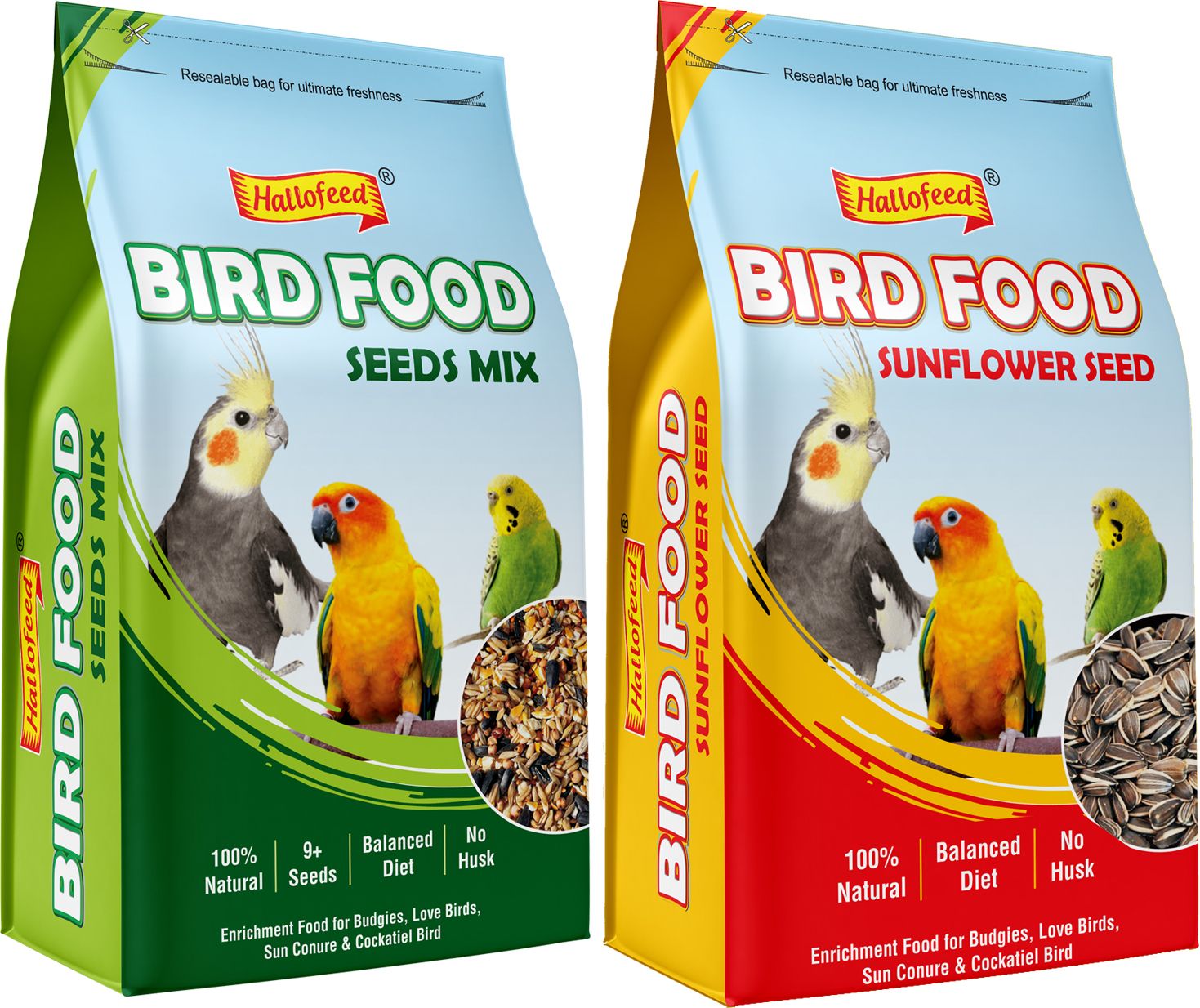 hallofeed 2in1 BIRD FOOD COMBO 1kg (MIX SEED,SUNFLOWER SEED) 2 kg (2x1 kg) Dry Adult, Senior, Young Bird Food-picture-24