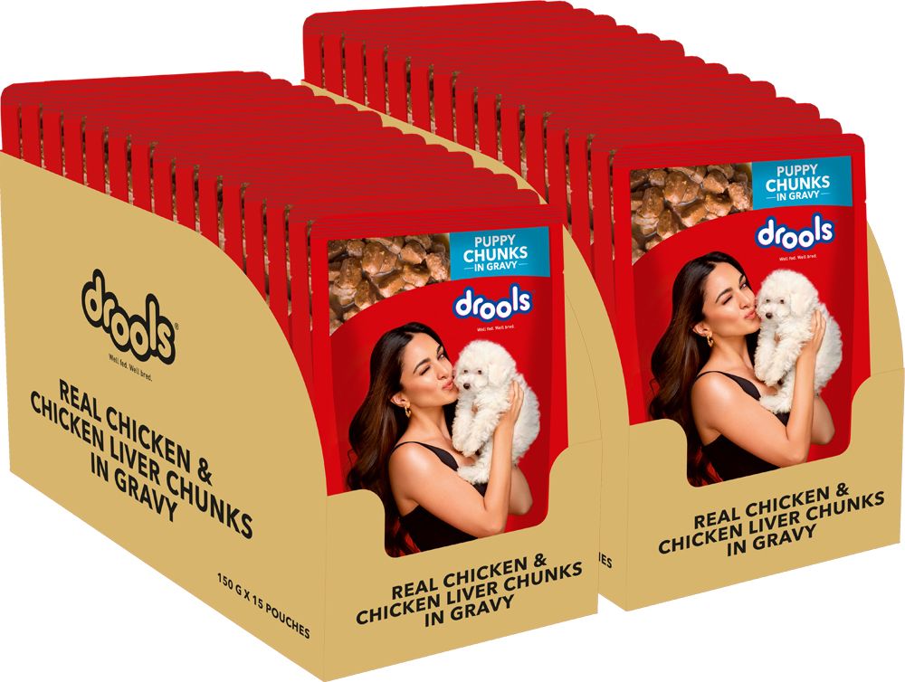 drools Chicken Liver and Real Chicken 4.5 kg (30x0.15 kg) Wet Young Dog Food-picture-49