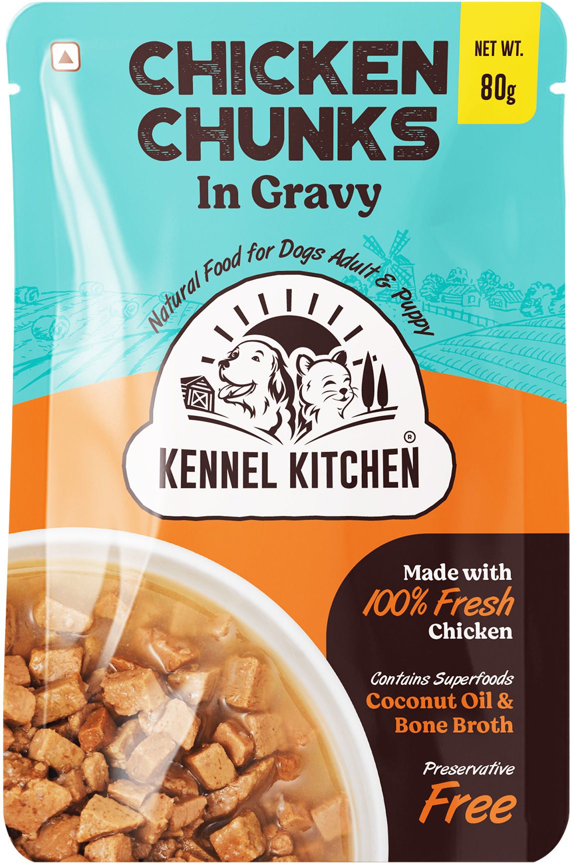 kennel kitchen Wet Dog Food Chunks in Gravy Chicken 960 g (12x80 g) Wet Adult, Young Dog Food-picture-29