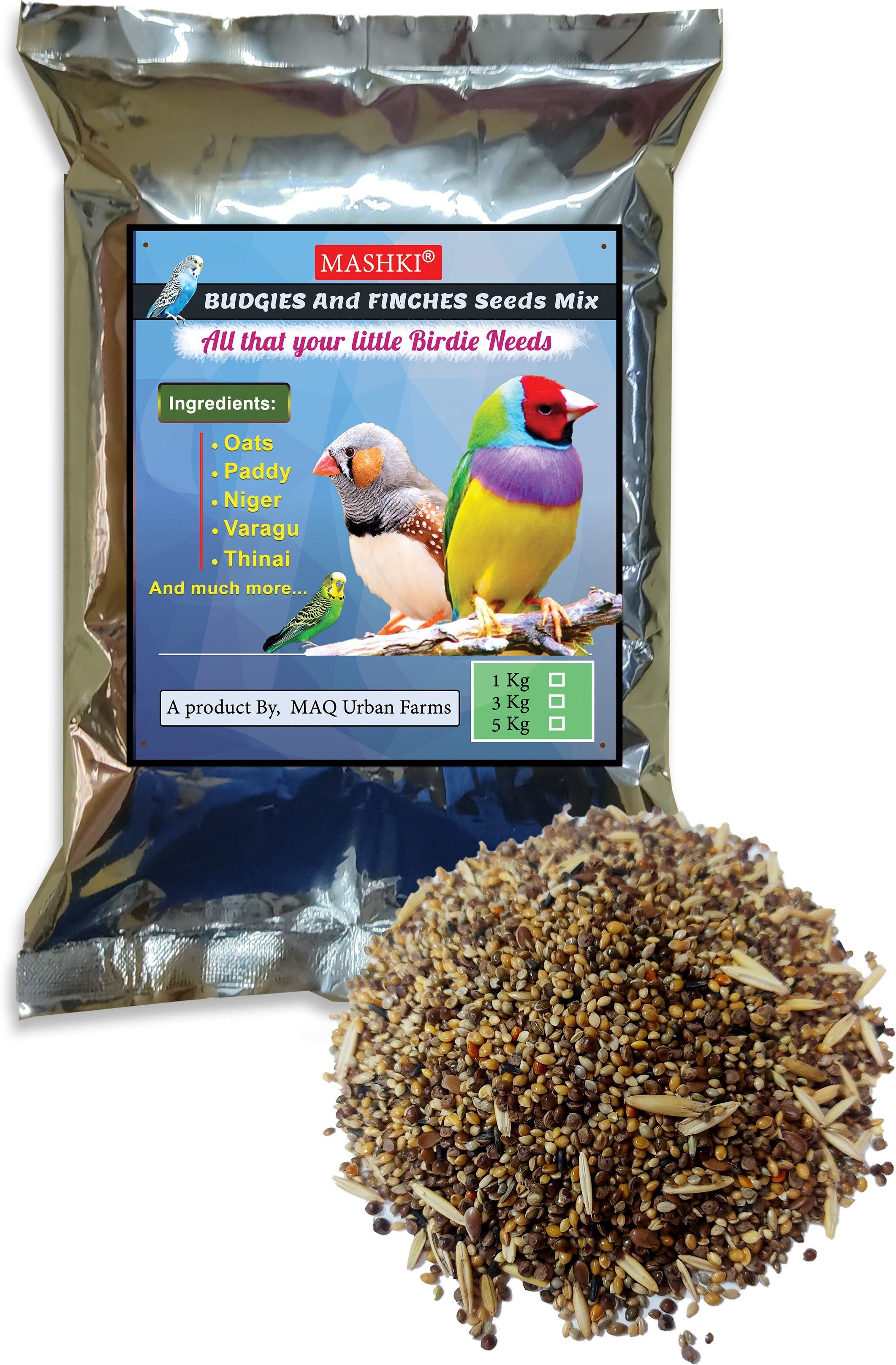 mashki Exclusive Seeds Oats 1 kg Dry Adult, Senior, Young Bird Food-picture-41
