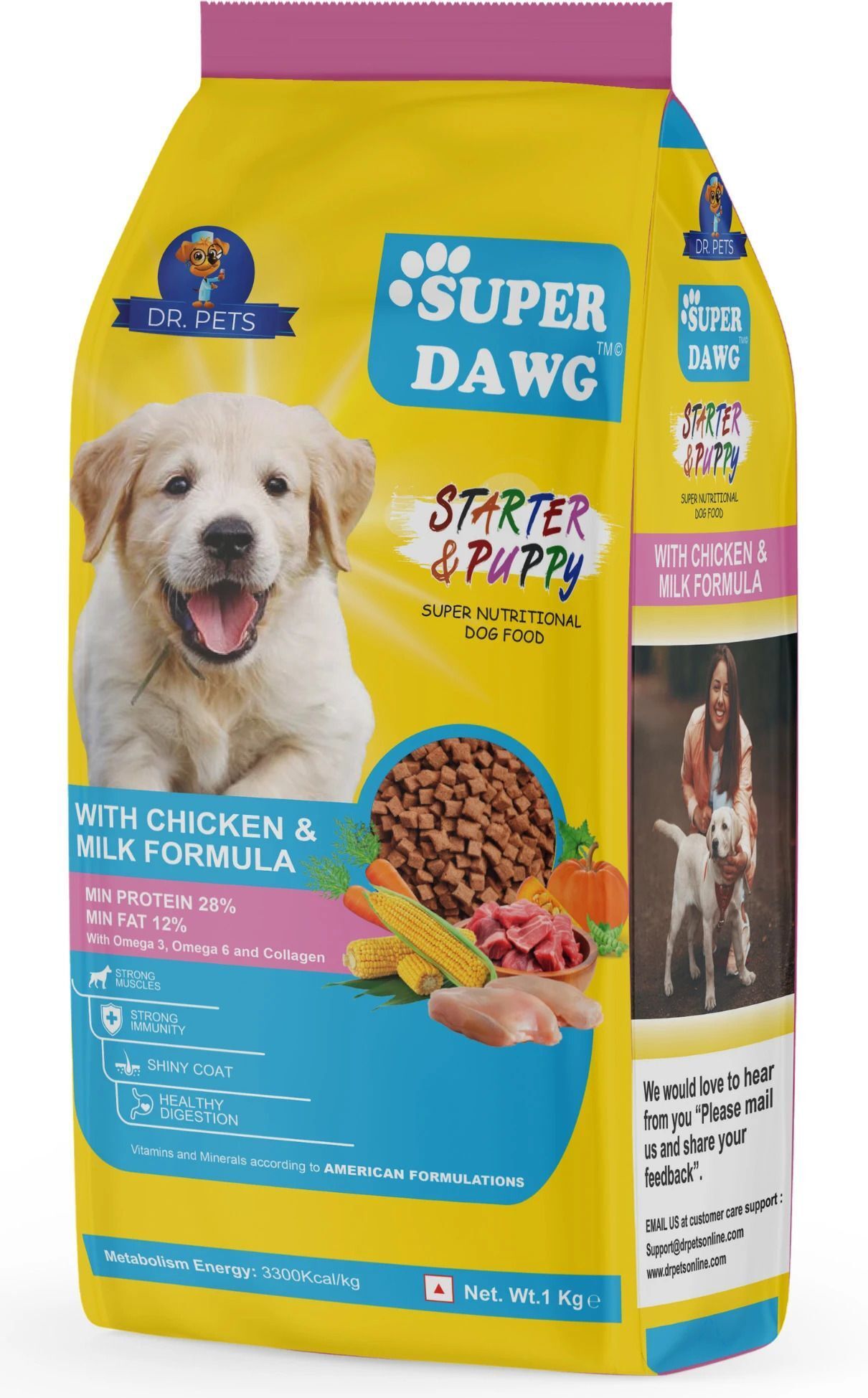 dr.pets Dog Dry Food Puppy Chicken & Milk – 1 kg Chicken 1 kg Dry New Born, Young Dog Food-picture-13