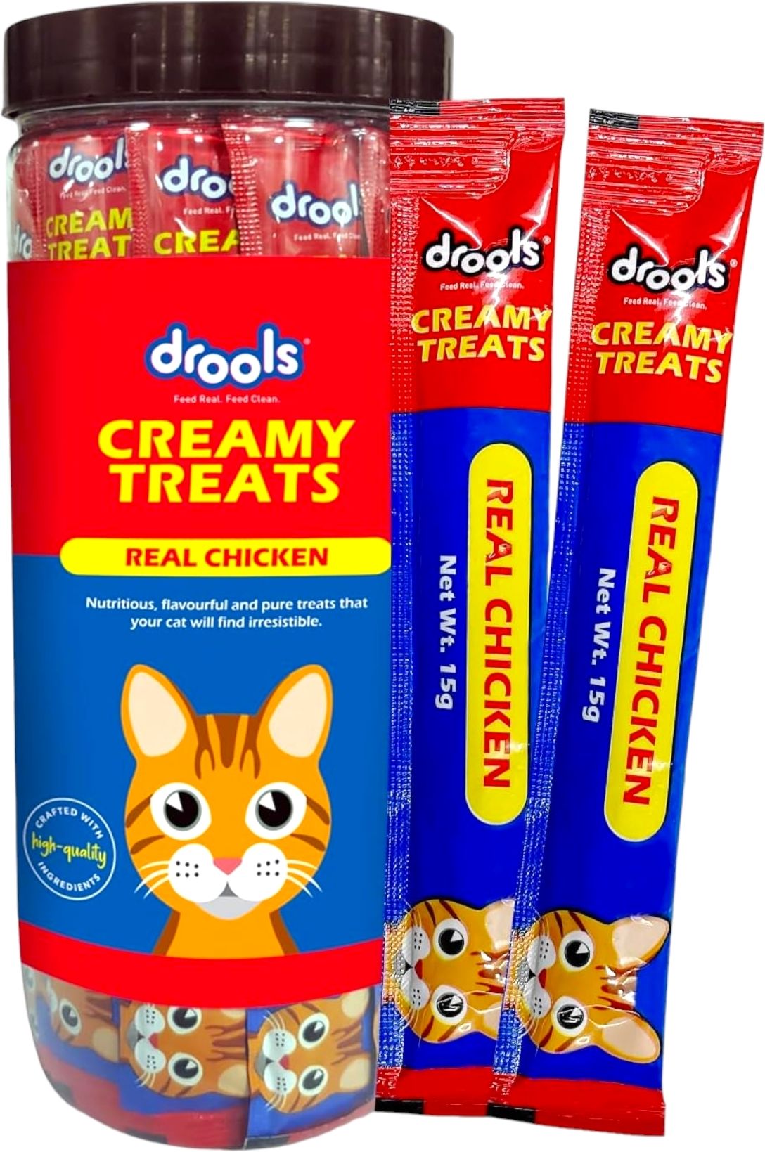 Drools Creamy Treats for Cat Real Chicken - 25 Pieces Chicken 0.375 kg Dry Adult, New Born, Young, Senior Cat Food-picture-33