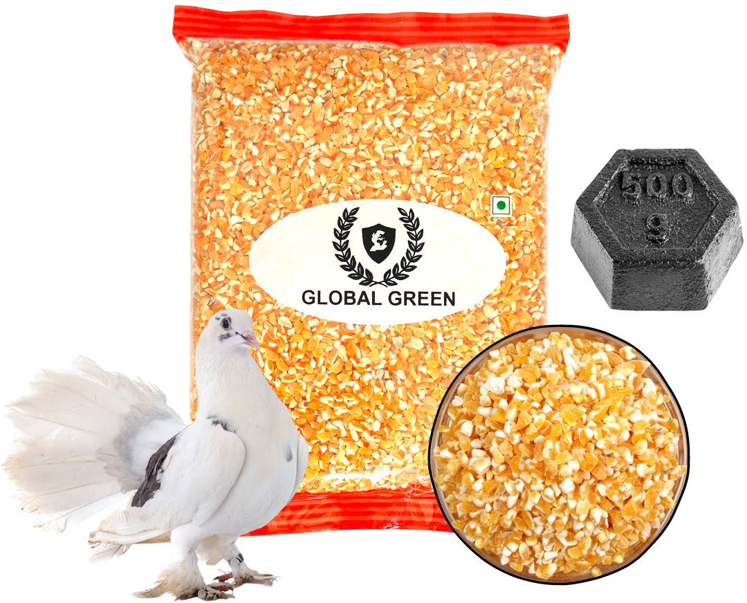 global green Pigeon special crushed corn seeds for all variety of pigeon & parrot 0.5 kg Dry Adult, Young, Senior Bird Food-picture-19