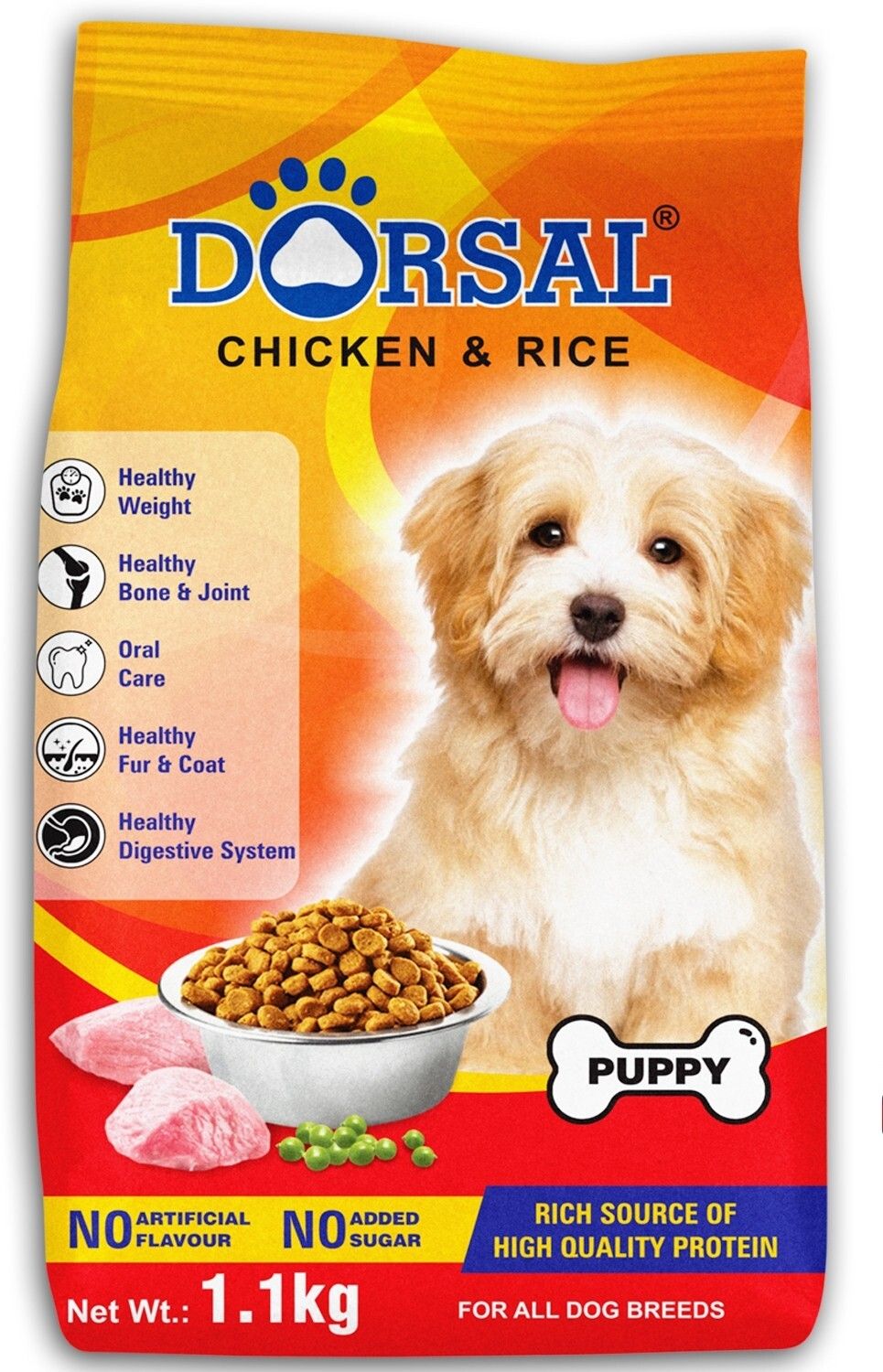 dorsal PUPPY FOOD - 1.1KG (HIGH QUALITY) Chicken, Rice 1.1 kg Dry Young Dog Food-picture-39