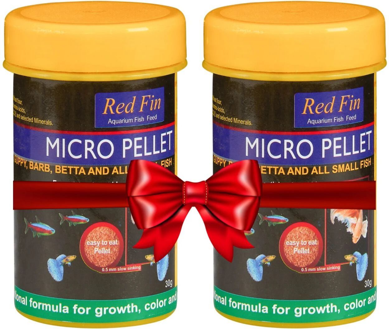 Red Fin Micro , Daily Nutrition, 53% Protein, All Fish, bundle offer 0.06 kg (2x0.03 kg) Dry Adult, New Born, Young, Senior Fish Food-image-14
