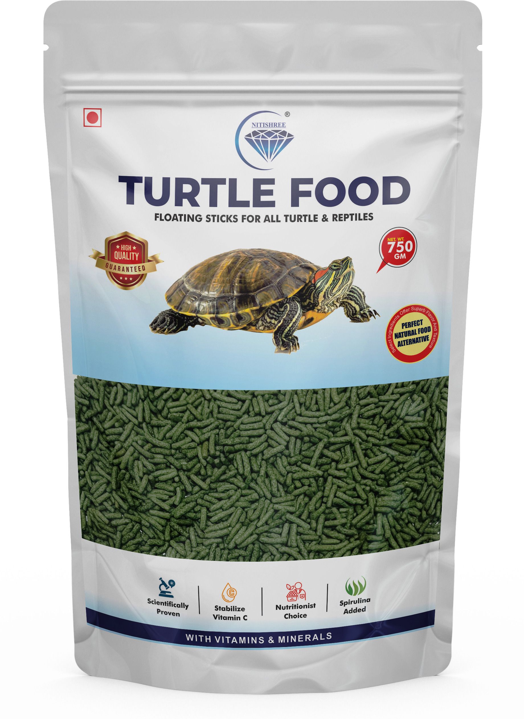 TURTAL FOOD Fortified With Fish Meal (Shrimp) Tortoise food - 750 gm Sea Food 0.75 kg Dry Adult, New Born, Senior, Young Turtle Food-image-14