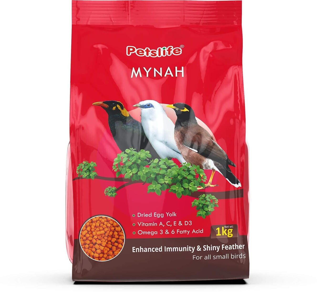 Petslife Mynah Bird Food - 1 Kg Nuts 1 kg Dry Adult Bird Food-image-1