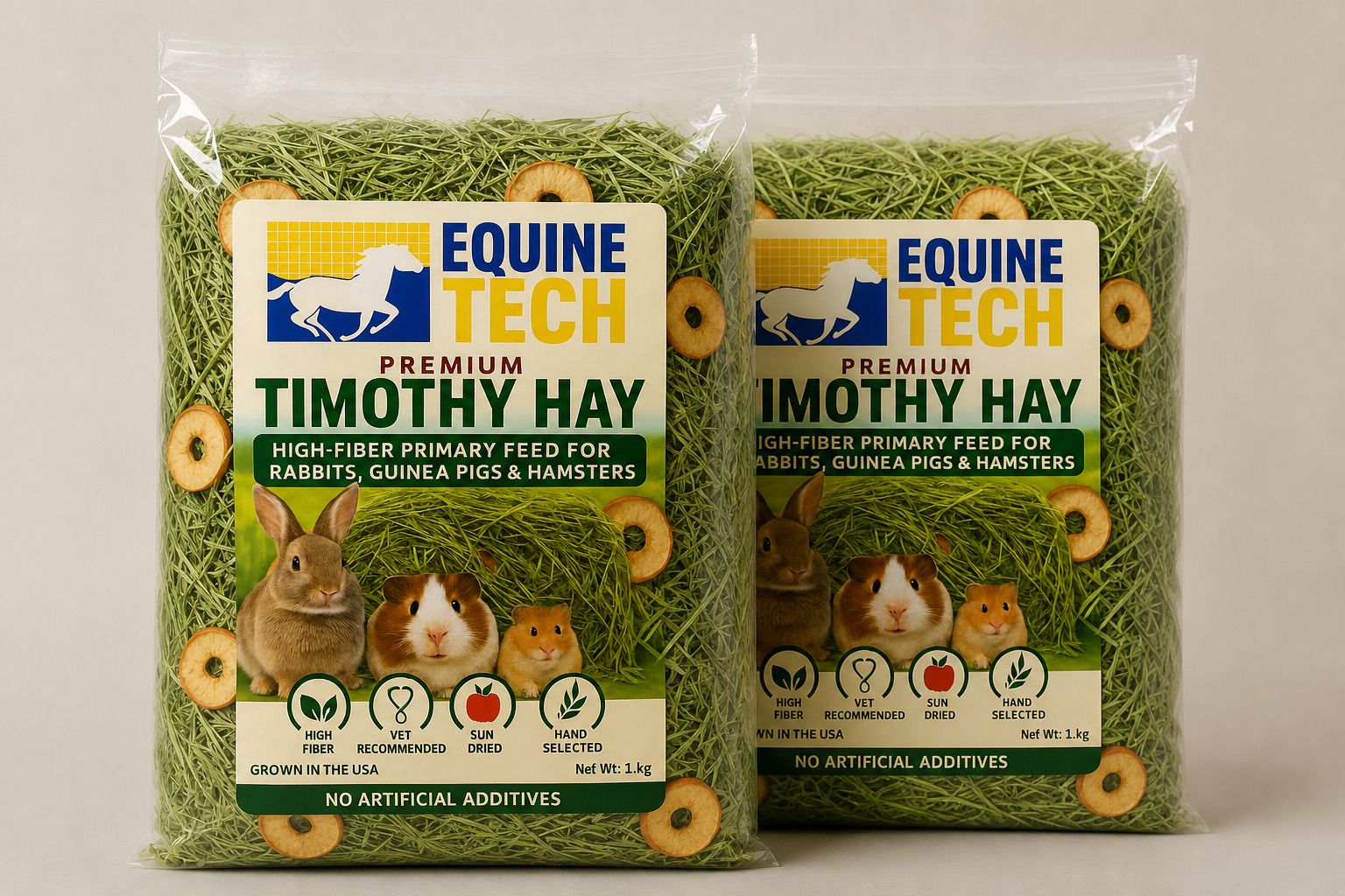 Fresh Imported Timothy Hay 1 kg - Pack of 2 ~ Equine Tech 2 kg (2x1 kg) Dry All Life Stages Rabbit Food-picture-39
