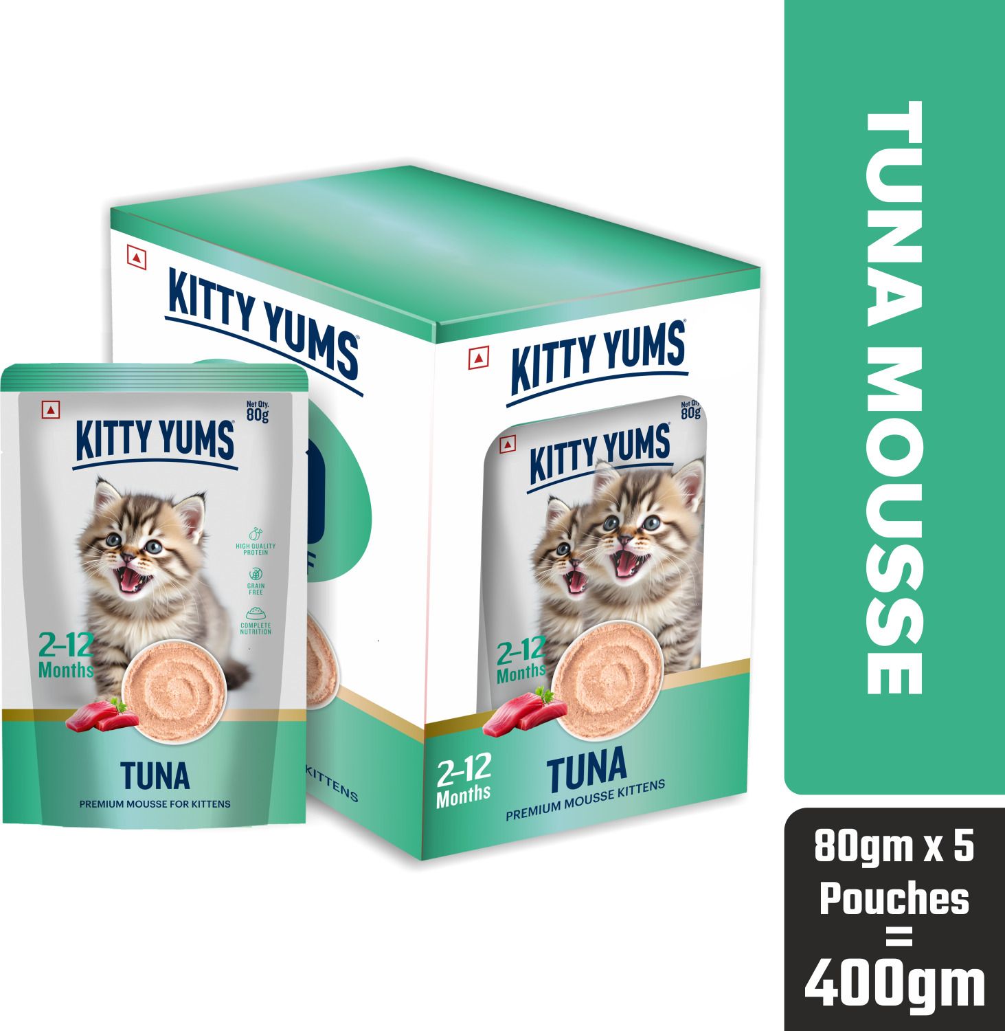 kitty yums Mousse For Adult Cats Tuna 0.4 kg (5x0.08 kg) Wet Young Cat Food-picture-20