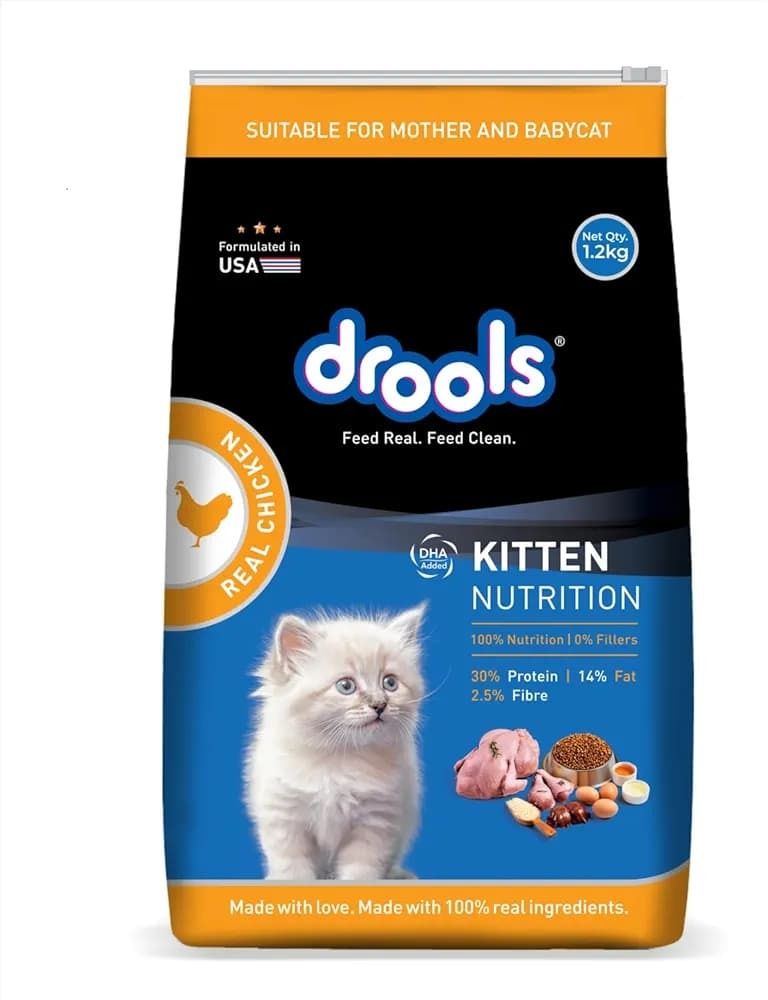 drools Kitten real chicken Chicken 1.2 kg Dry Young Cat Food-picture-16