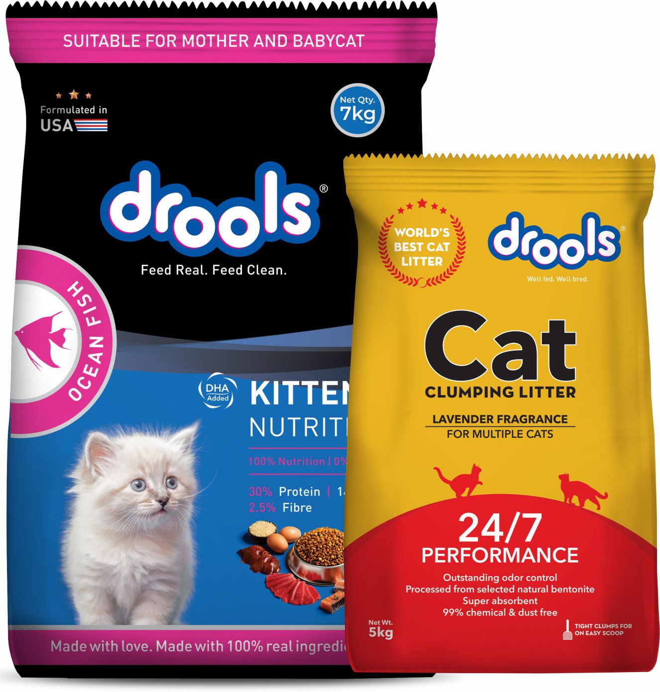 5 Kg�Cat Litter With 7kg Ocean Fish 12 kg (2x6 kg) Dry Young Cat Food-image-3