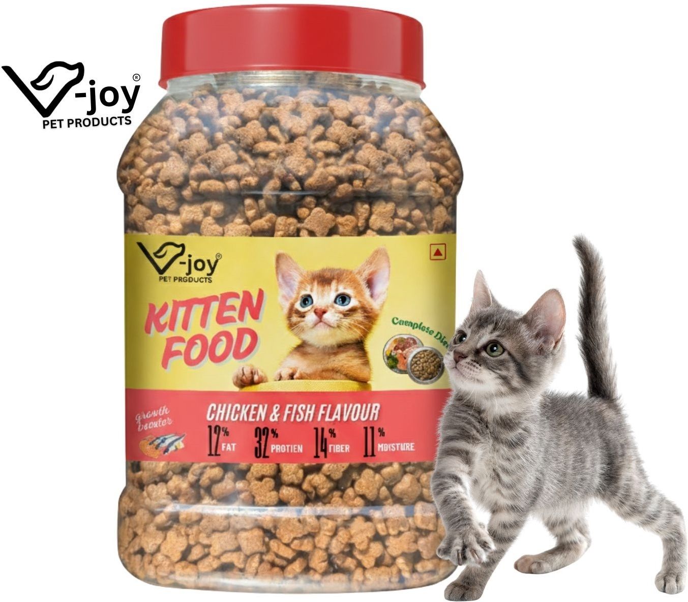 Kitten Cat Food with Chicken and Fish (450g) Chicken, Fish 0.45 kg Dry Young Cat Food-image-37