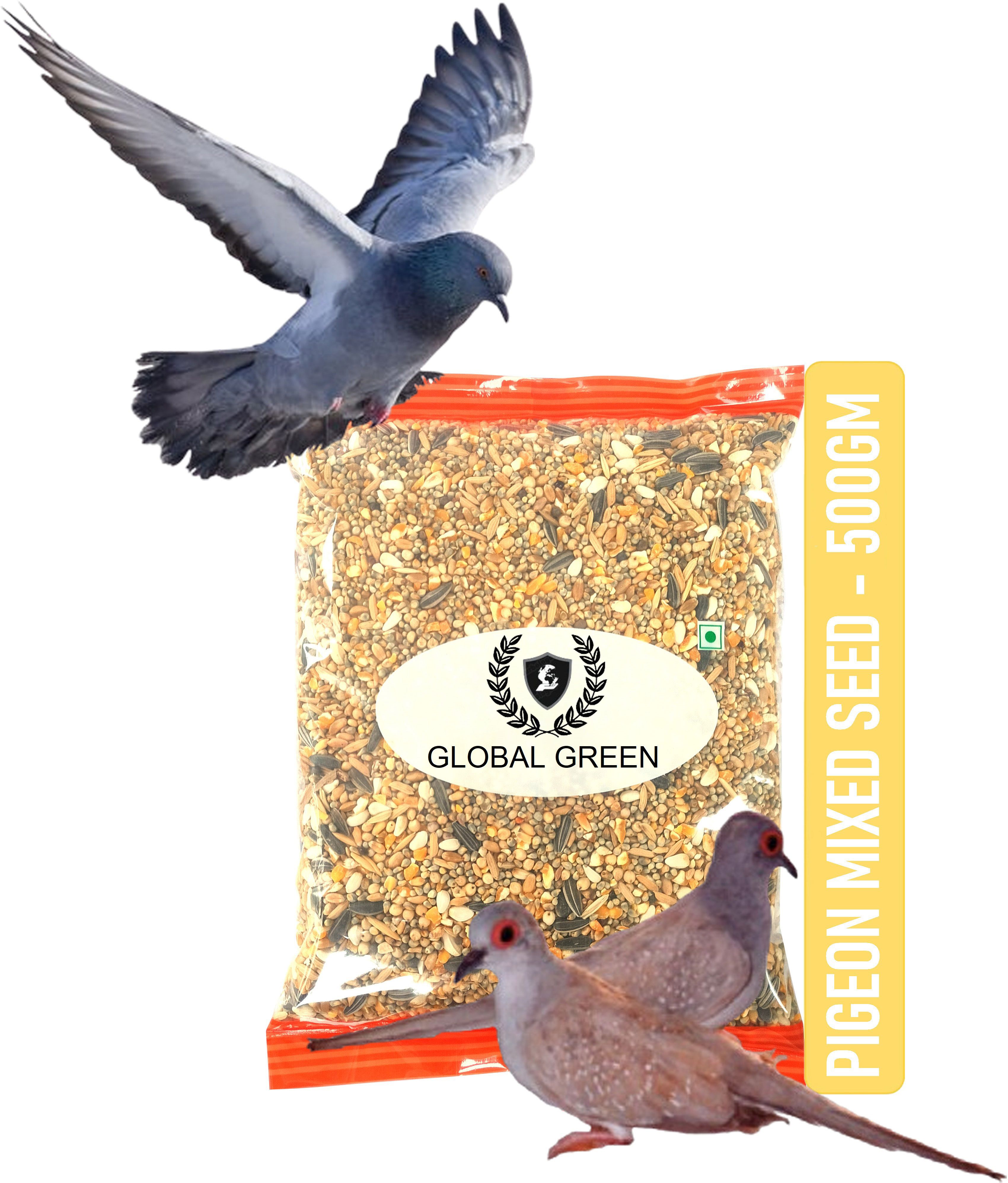 global green Pigeon & bird special Seed Mix (10 type of seed mix) for all pigeon variety 0.5 kg Dry Adult, New Born, Senior, Young Bird Food-picture-34