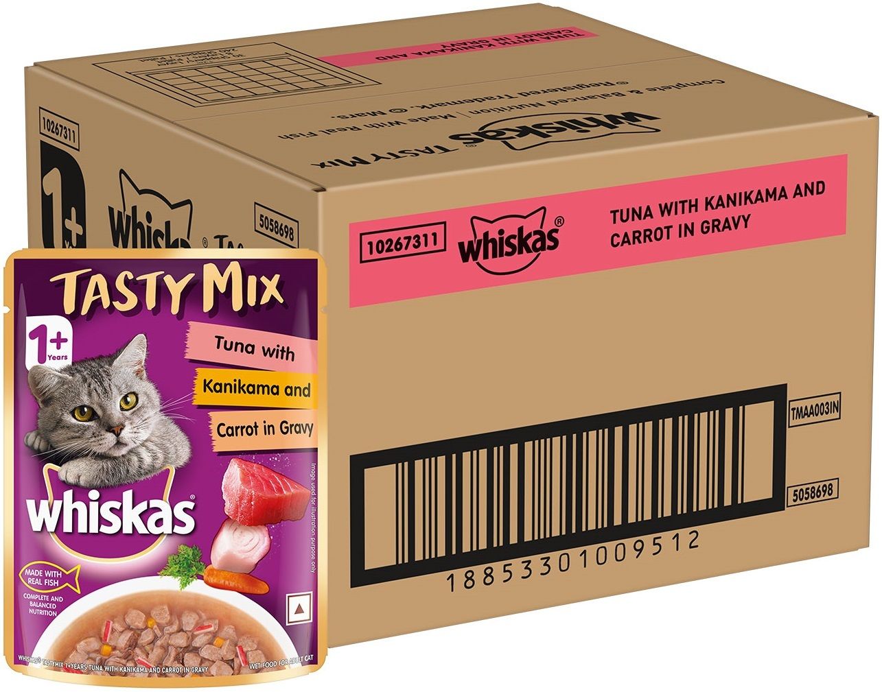whiskas Tasty Mix Tuna 1.96 kg (28x0.07 kg) Wet Adult Cat Food-picture-28