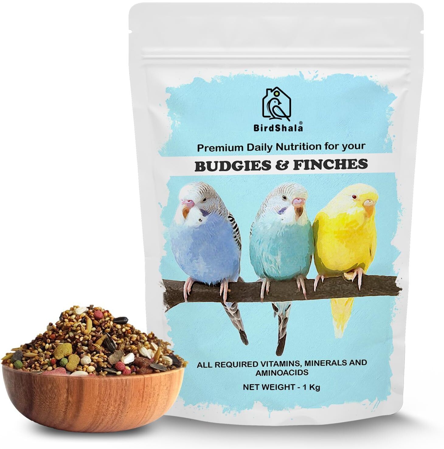 treat for loyalty Bird Food for Budgies & Finches 1 Kg. | Premium Seed Blend of Grains 1 kg Dry Adult, Young Bird Food-picture-43