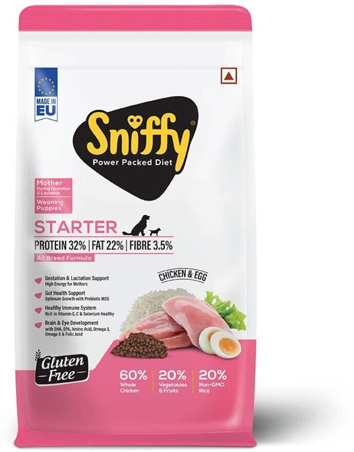 sniffy Starter Chicken, Egg 0.8 kg Dry New Born Puppy Food-picture-14