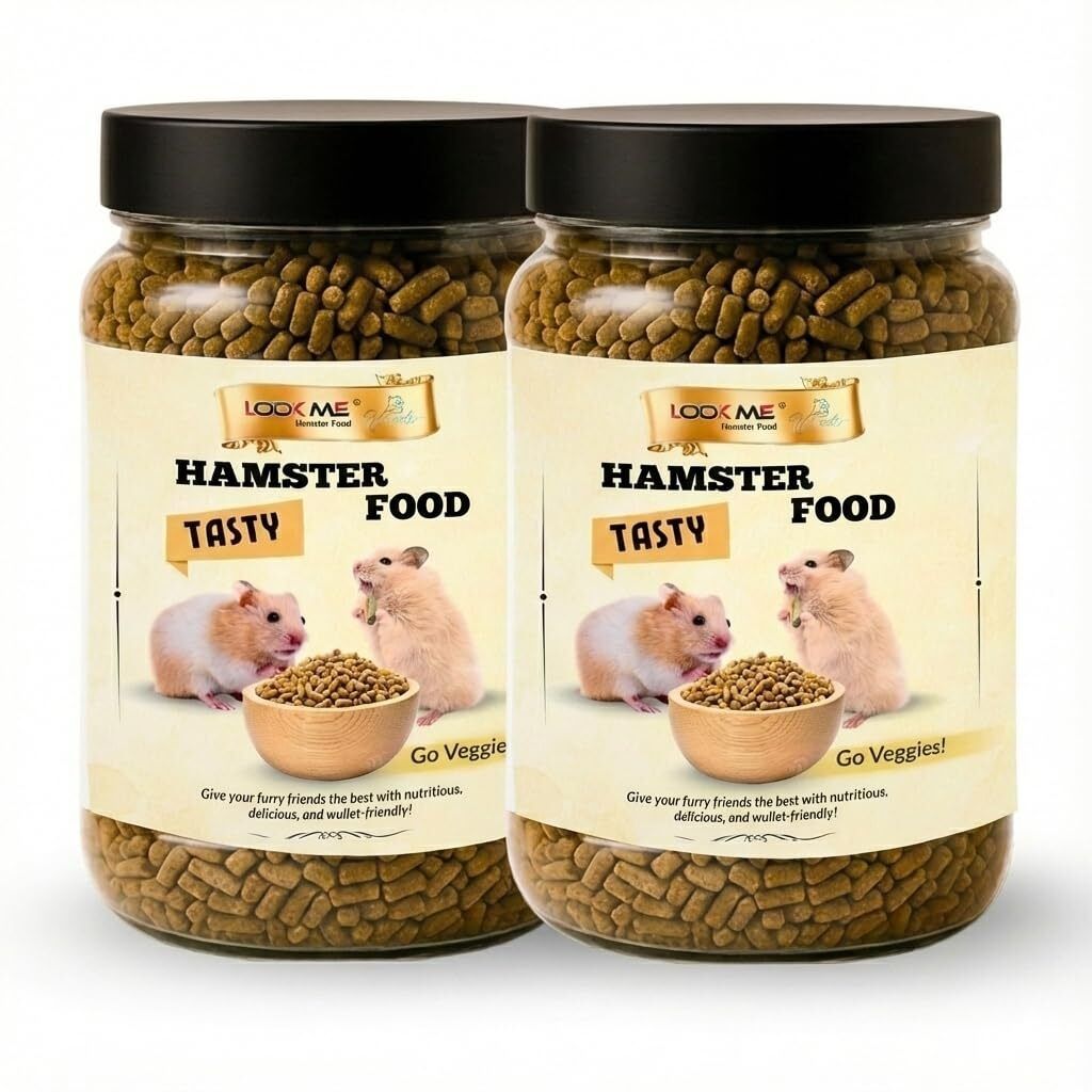 Nutritious Daily Feed for Hamsters | Balanced Diet with Grains, Seeds & Veggies 0.5 kg (2x0.25 kg) Dry All Life Stages Hamster Food