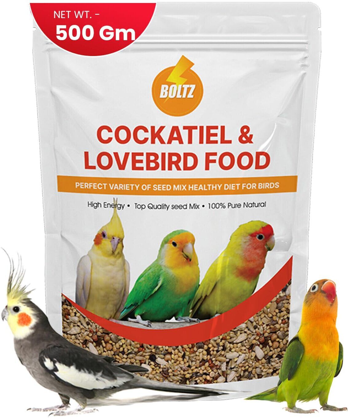 boltz Adult Bird Food for Cockatiel & Lovebirds Mix Seeds 500g Dry Adult Bird Food 0.5 kg Dry New Born Bird Food-picture-14