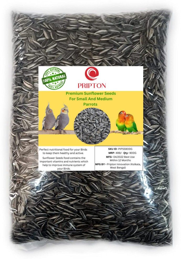 Sunflower Seeds For Birds and Parrot, Sunflower Seeds for Adult And Young Birds Nuts 0.9 kg Dry Adult, Young, Senior, New Born Bird Food