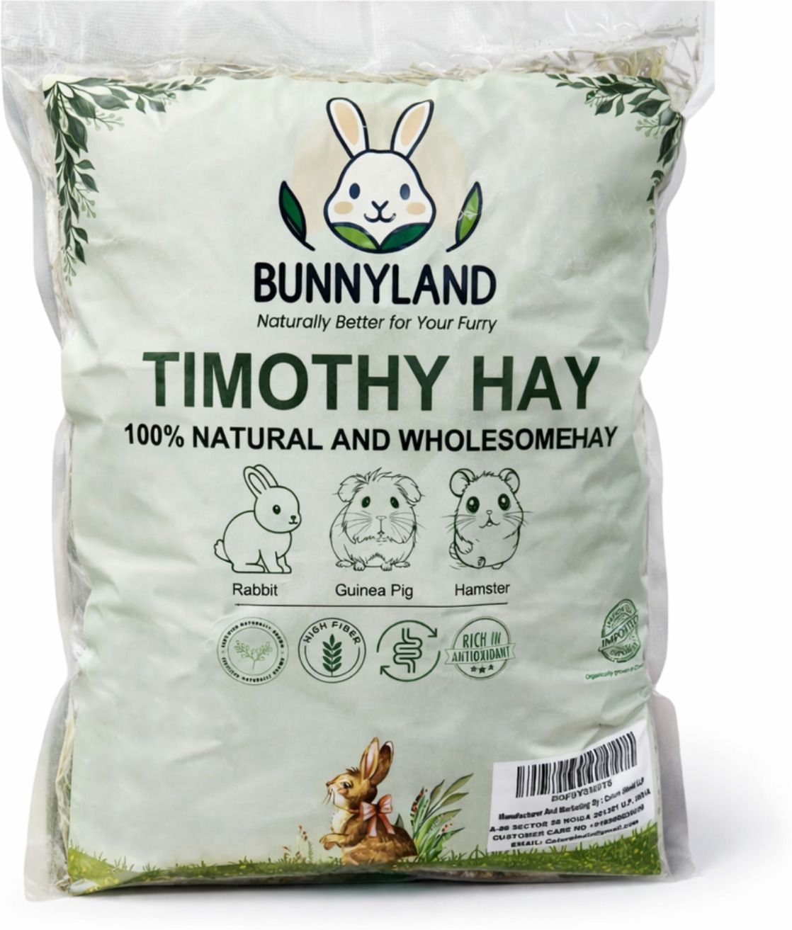 bunnyland Timothy Hay for Rabbits Guinea Pigs Hamsters High Fiber Natural 0.5 kg Dry All Life Stages Rabbit Food-picture-29